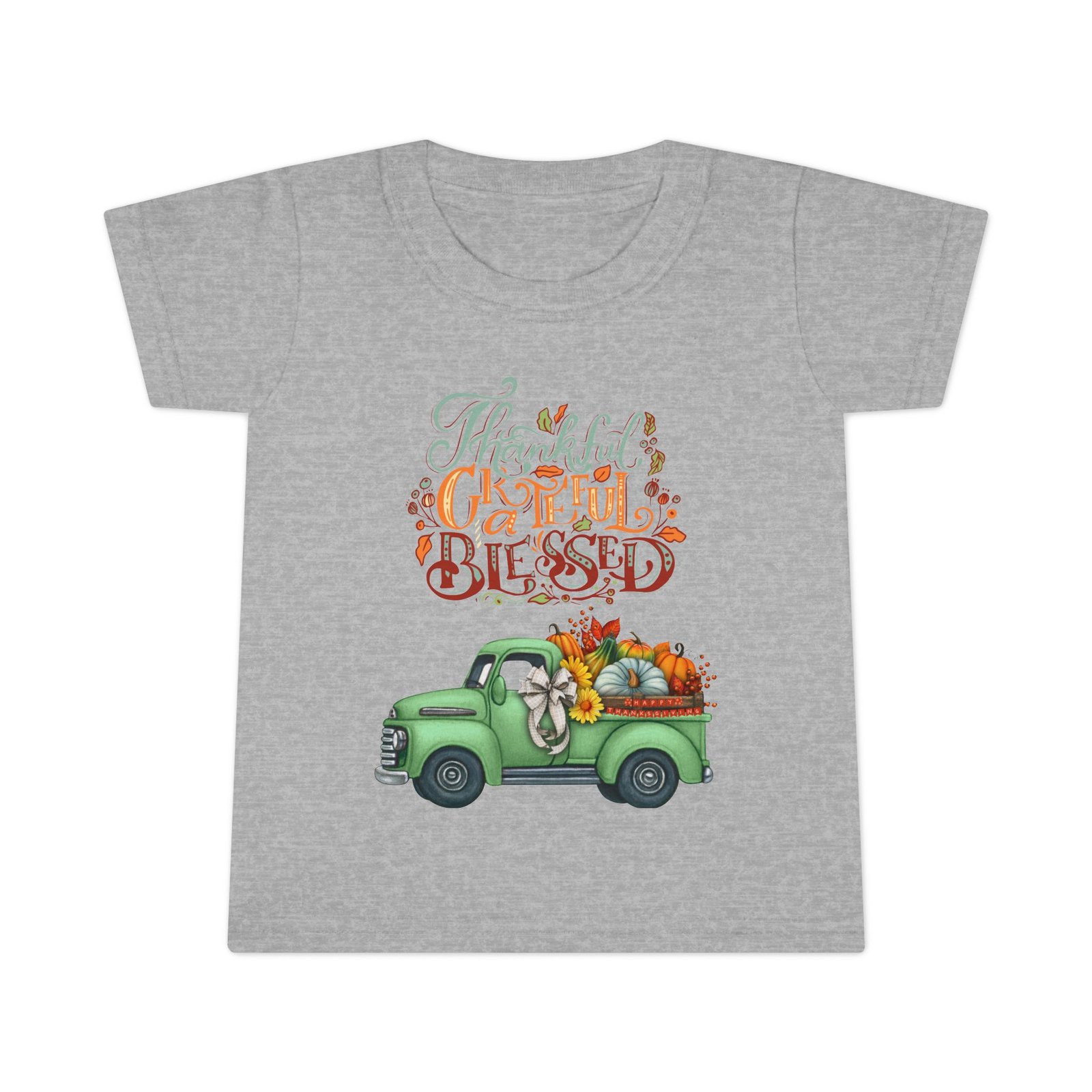 toddler t shirt "grateful & blessed" vintage truck design, fall apparel, holiday gift for kids, autumn fashion, baby shower gift
