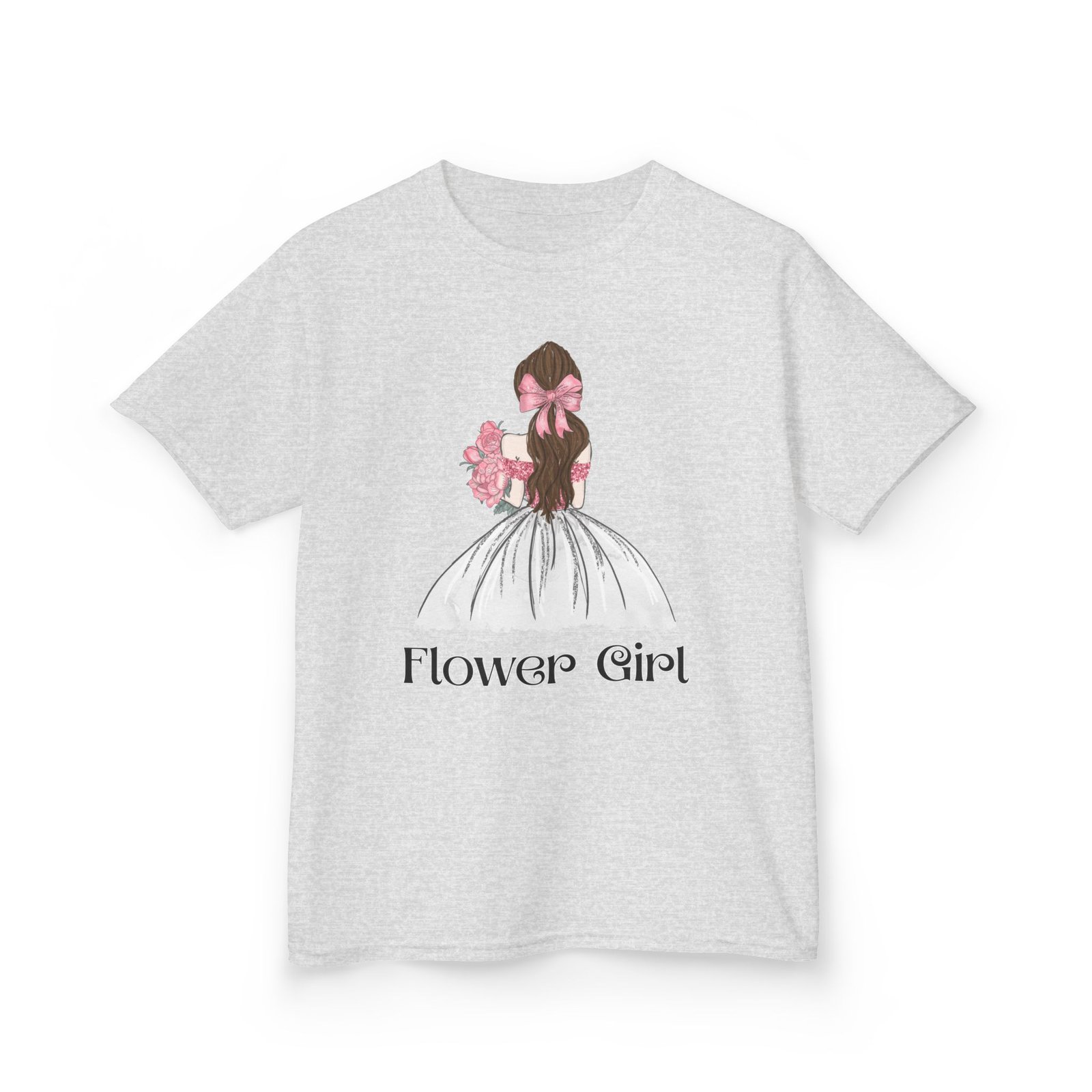 flower girl tee kids adorable cotton t shirt for weddings, birthday parties, flower girls, special occasions, stylish kids wear