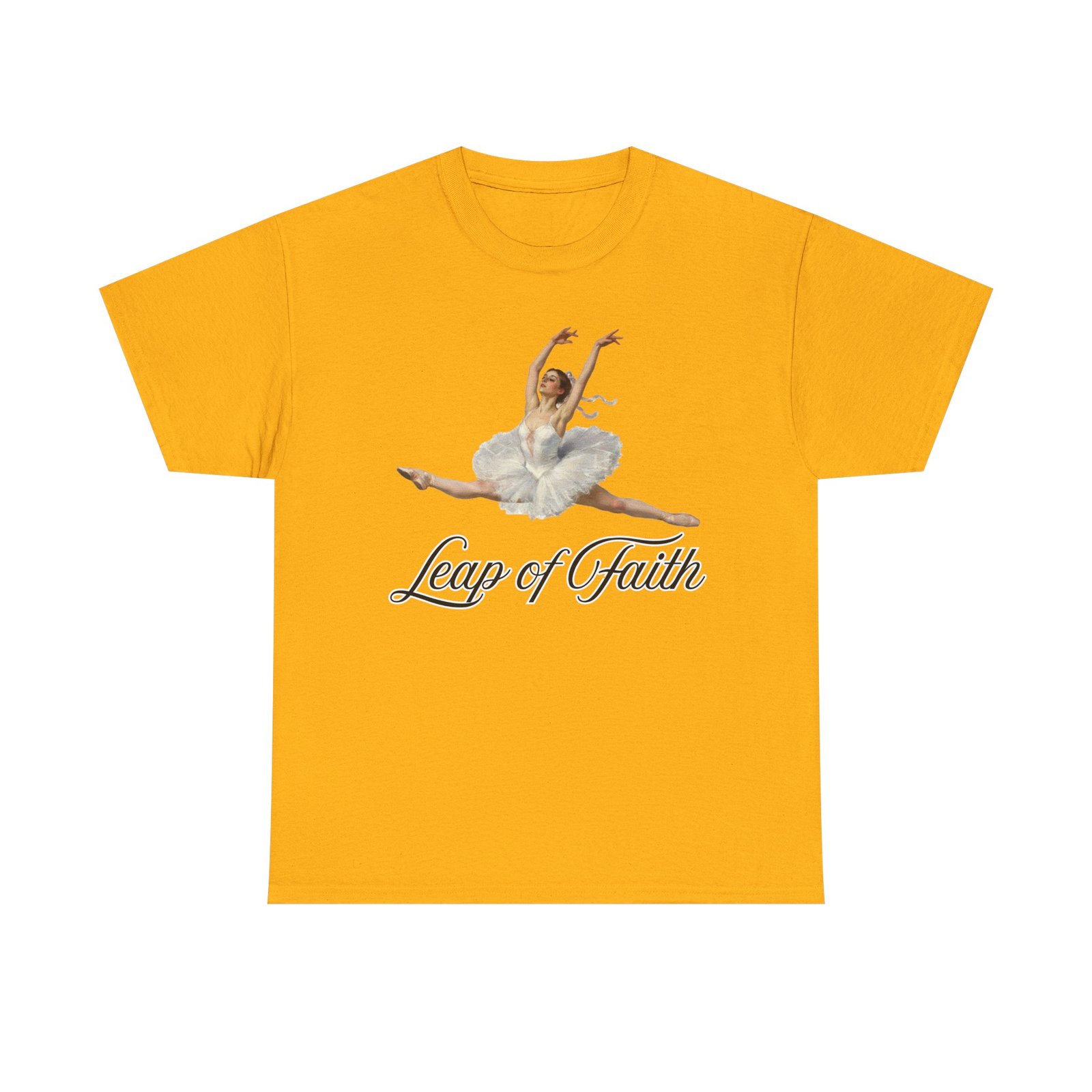ballet inspired tee leap of faith, dance gift, unisex cotton shirt, inspirational apparel, performance wear, gift for dancers ballerina in a split leap, designed with an impressionist flair, echoing timeless ballet elegance