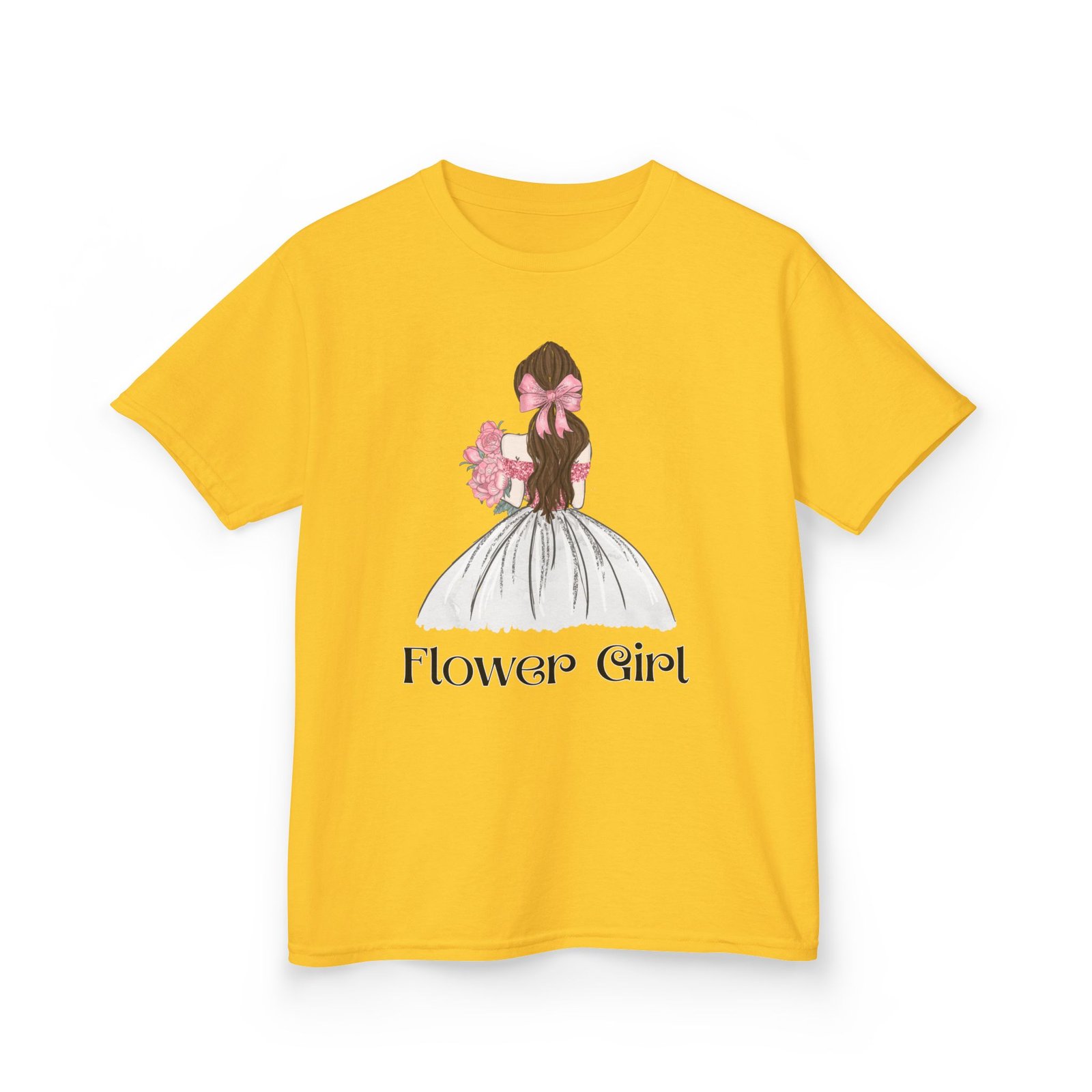 flower girl tee kids adorable cotton t shirt for weddings, birthday parties, flower girls, special occasions, stylish kids wear