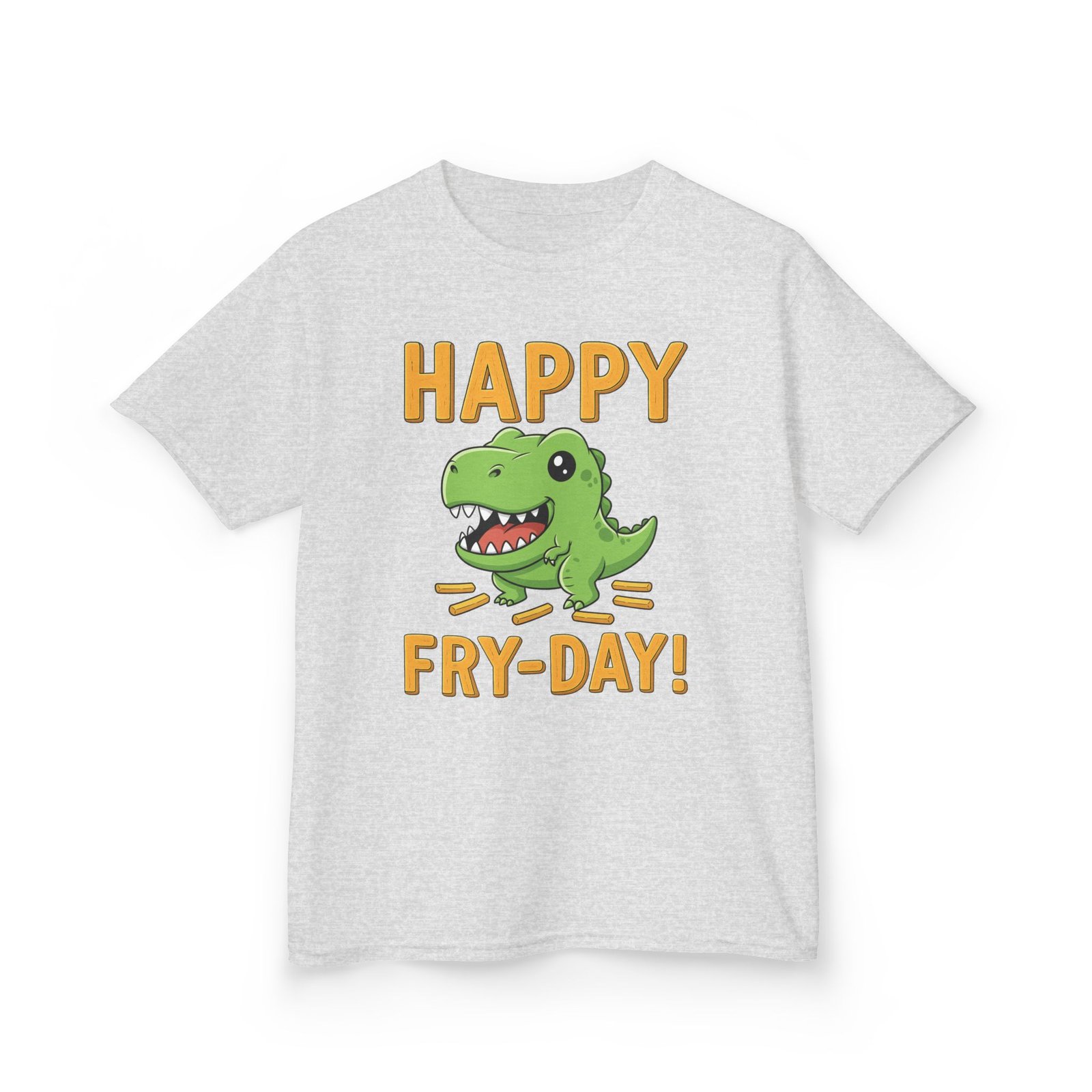 happy fry day kids tee, fun dinosaur t shirt, kids cotton shirt, birthday gift, everyday wear, summer fun, playful tee