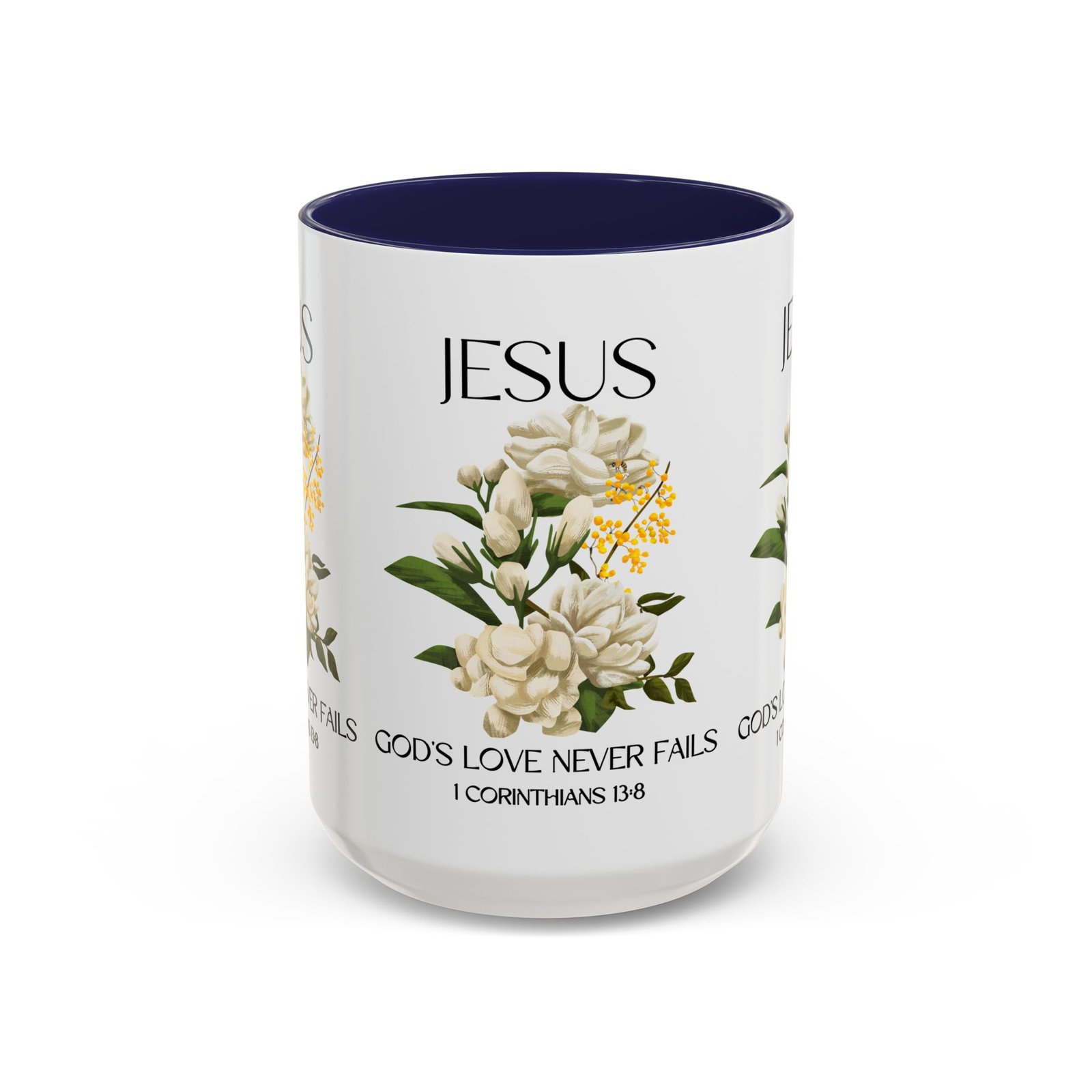 inspirational floral coffee mug 11/15 oz god's love design, christian gift, home decor, mug for faith, coffee lovers