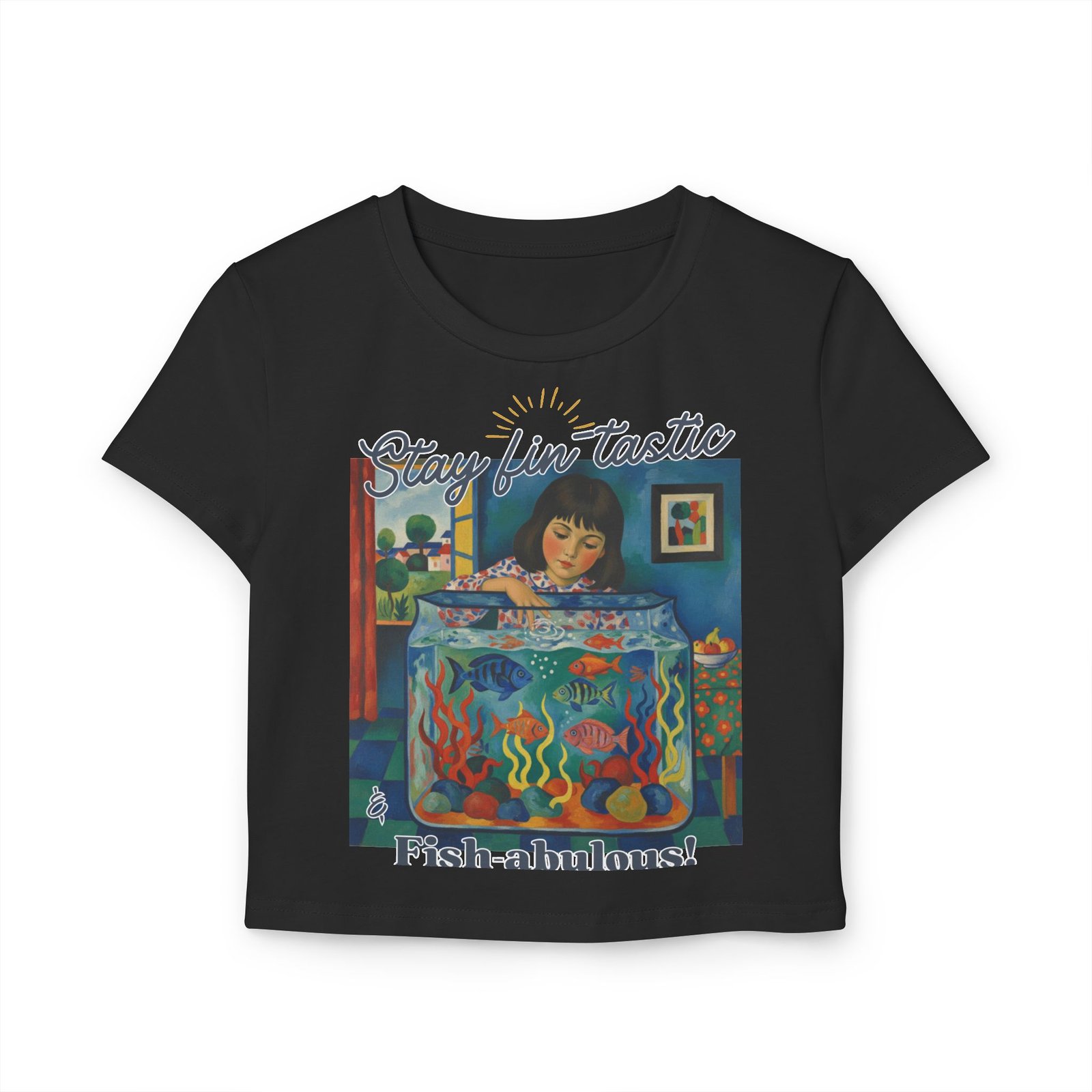 Fish-abulous T-Shirt — Stay Fin-tastic Design- Whimsical Women's Baby Tee - Image 5