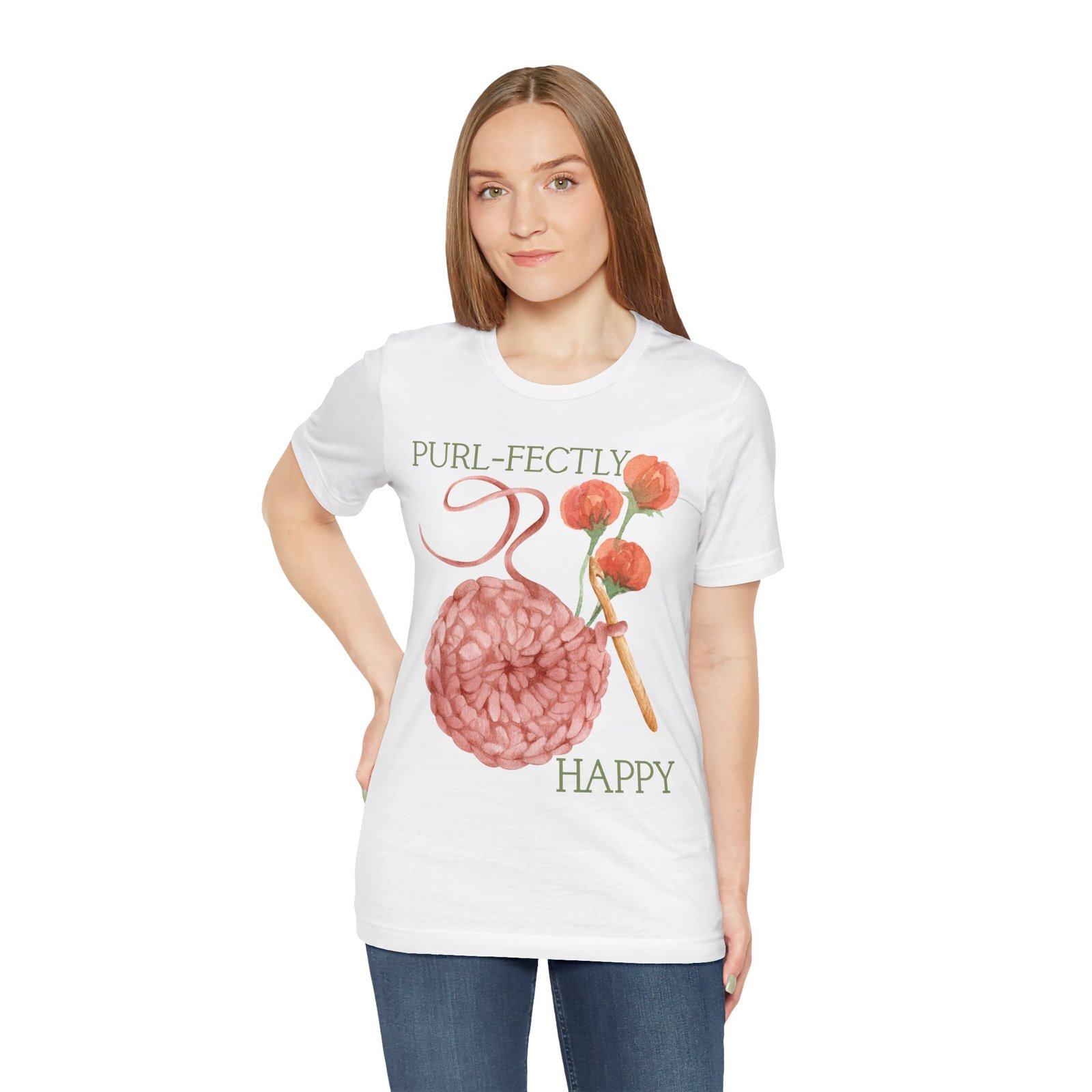 Purl-fectly Happy Crafting Joy Tee -Unisex Short Sleeve Shirt - Image 10