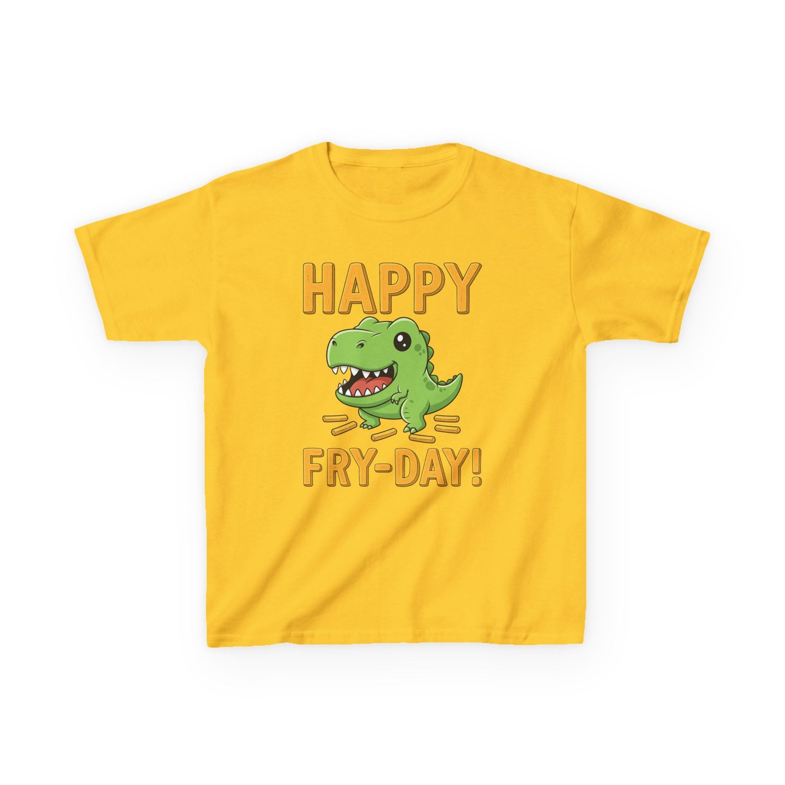 happy fry day kids tee, fun dinosaur t shirt, kids cotton shirt, birthday gift, everyday wear, summer fun, playful tee