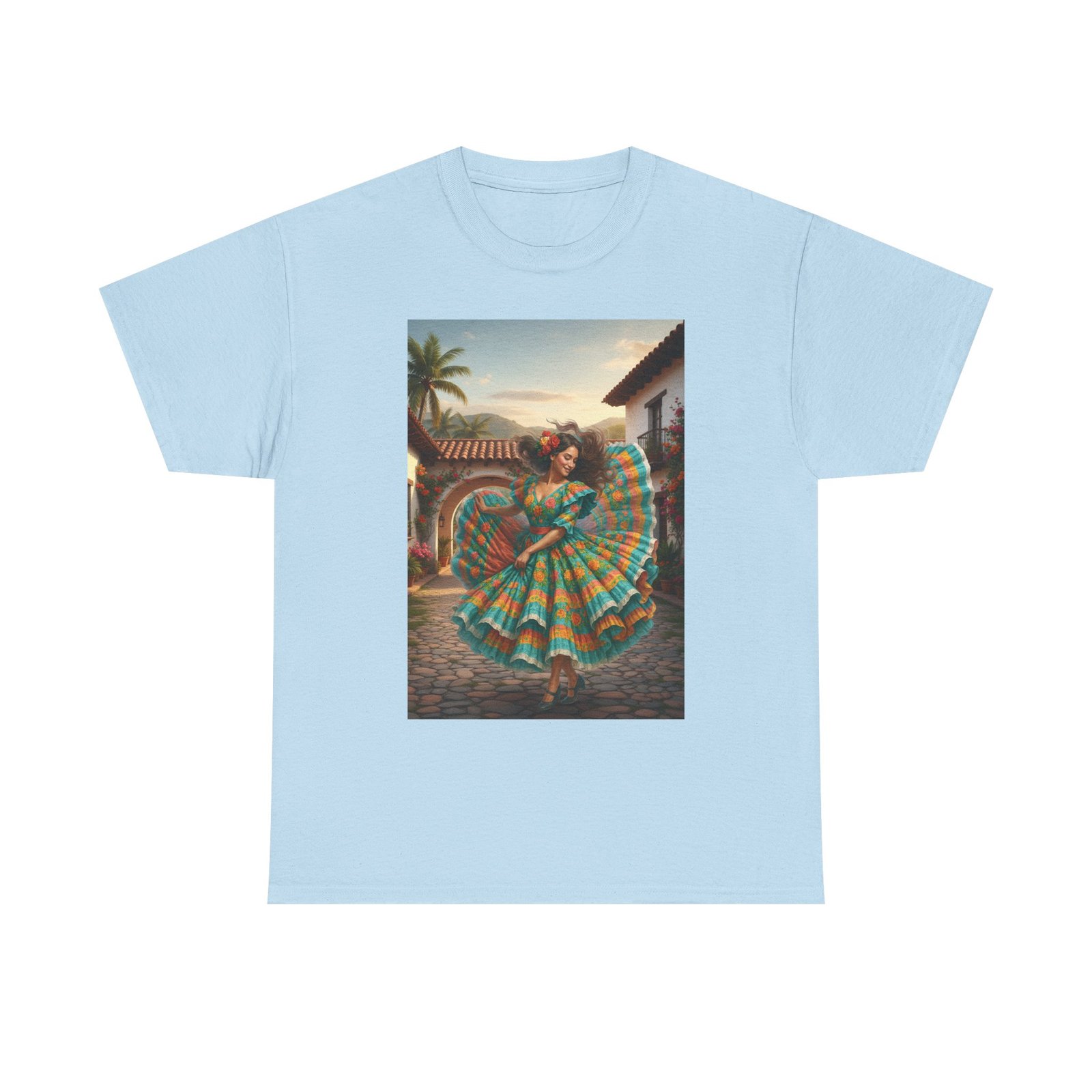 folklórico dancer vibrant graphic tee perfect for festivals, casual outings, gifts, dance lovers, unisex fashion