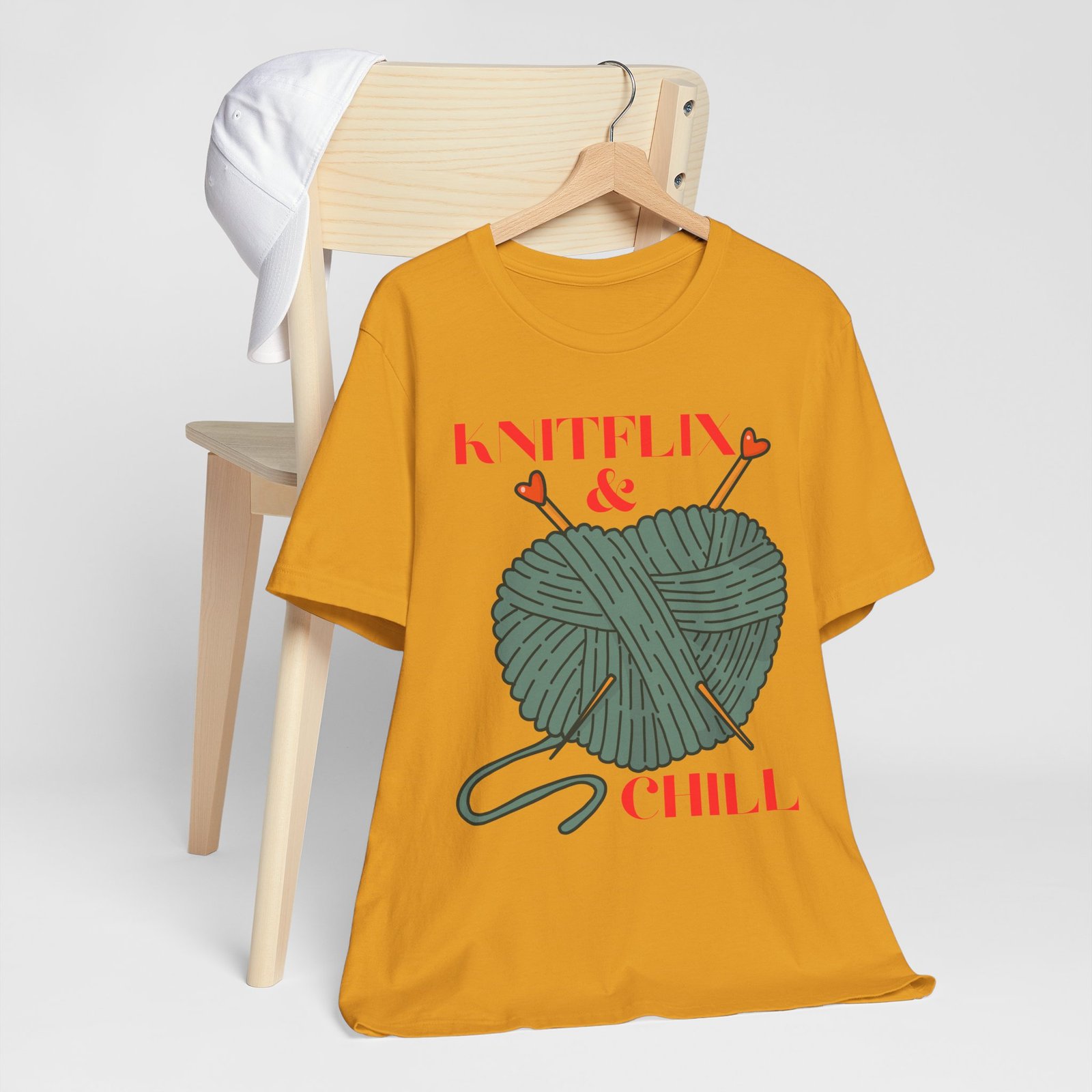 Knitflix & Chill Tee for Craft Lovers - Image 32