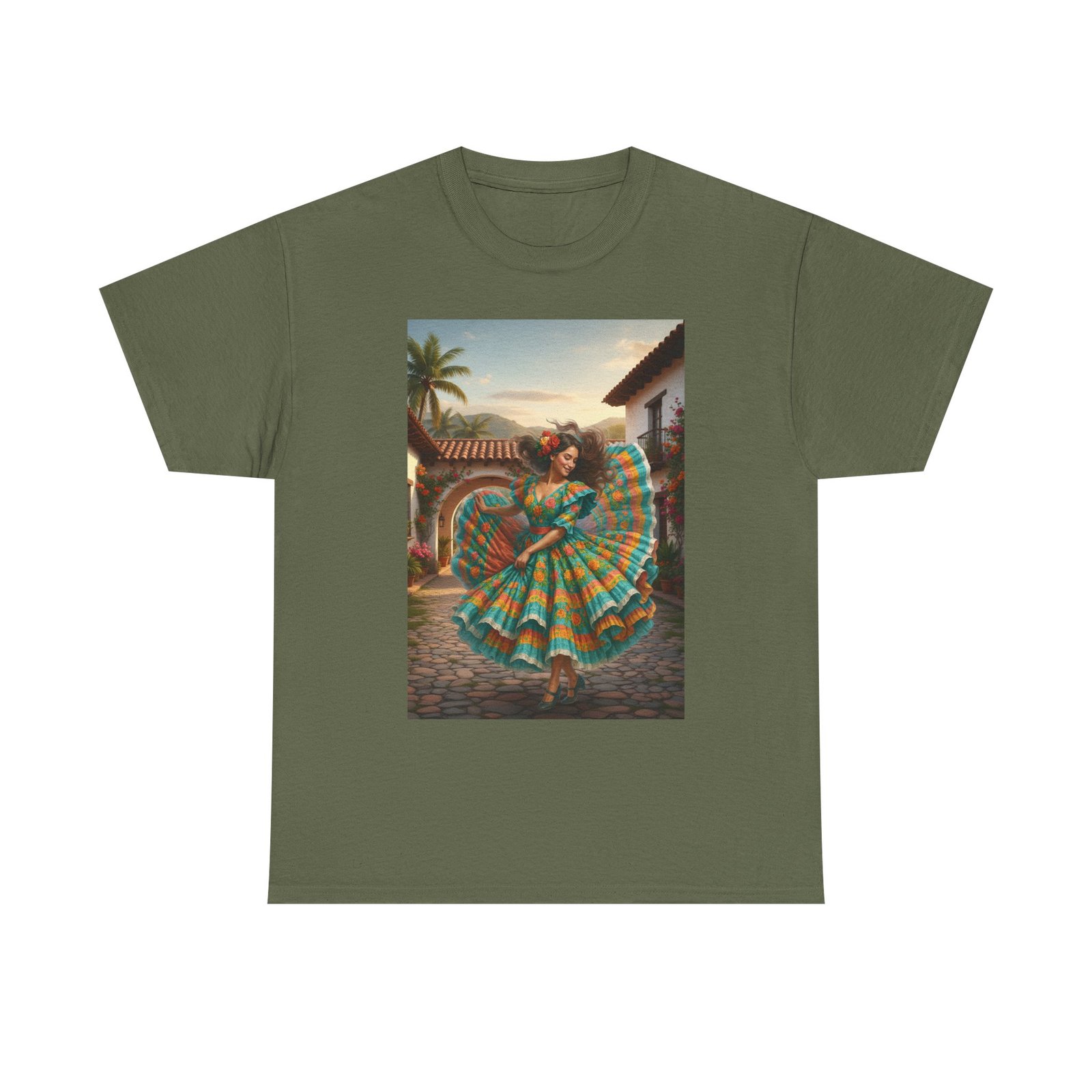 folklórico dancer vibrant graphic tee perfect for festivals, casual outings, gifts, dance lovers, unisex fashion