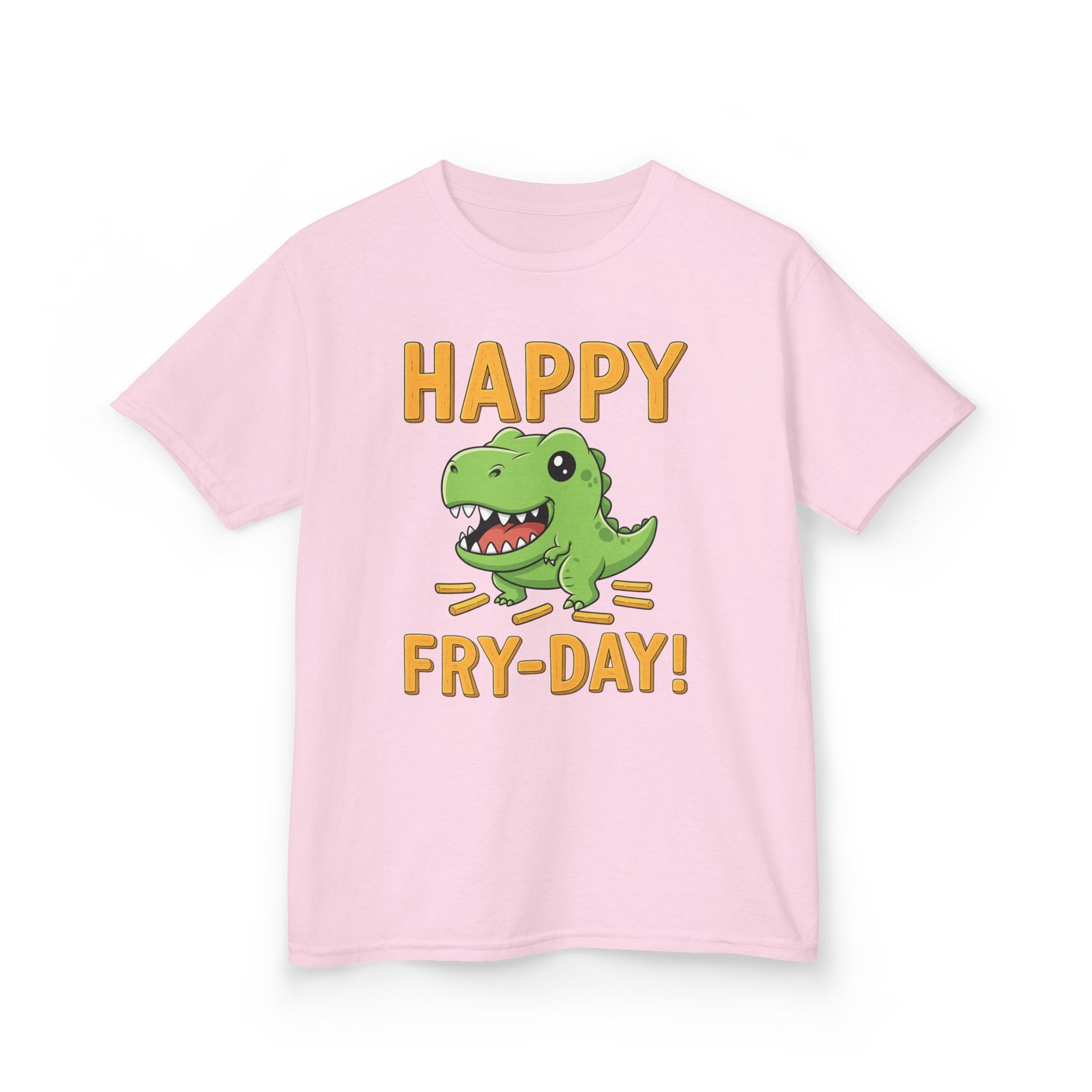 happy fry day kids tee, fun dinosaur t shirt, kids cotton shirt, birthday gift, everyday wear, summer fun, playful tee