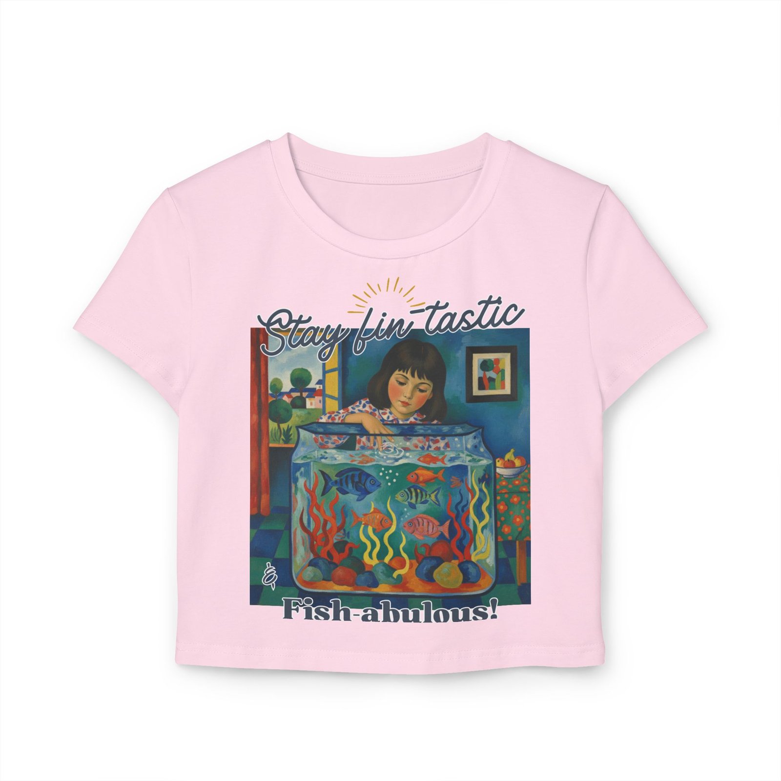 Fish-abulous T-Shirt — Stay Fin-tastic Design- Whimsical Women's Baby Tee - Image 13