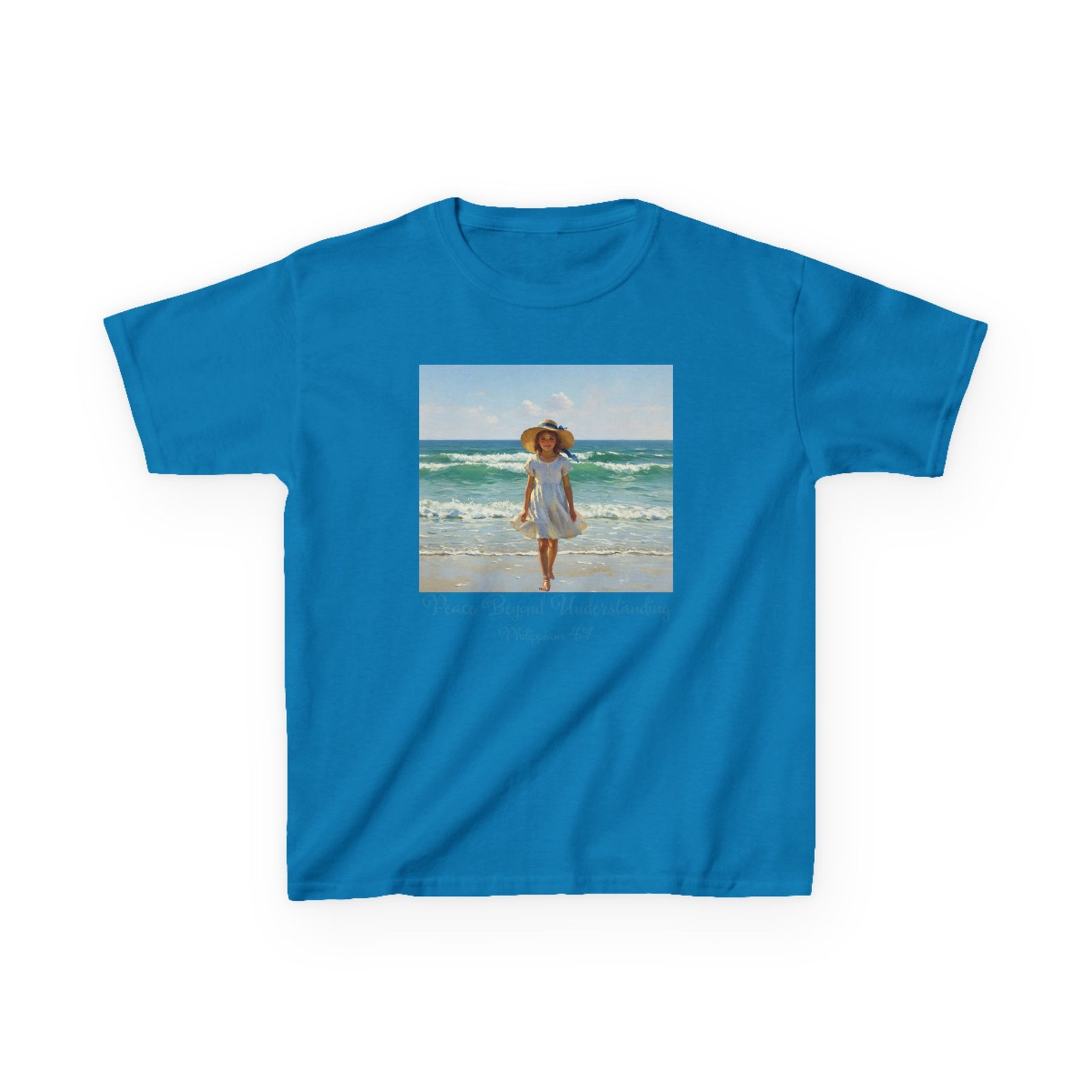whimsical girl at the beach fun kids tee, summer shirt, beach day tee, vacation outfit, cute kids clothing