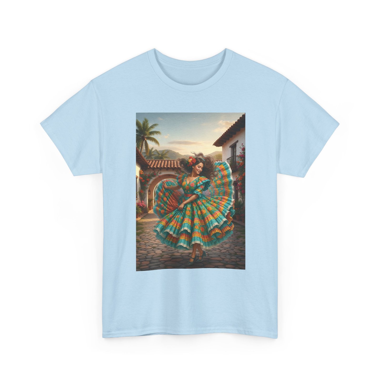 folklórico dancer vibrant graphic tee perfect for festivals, casual outings, gifts, dance lovers, unisex fashion
