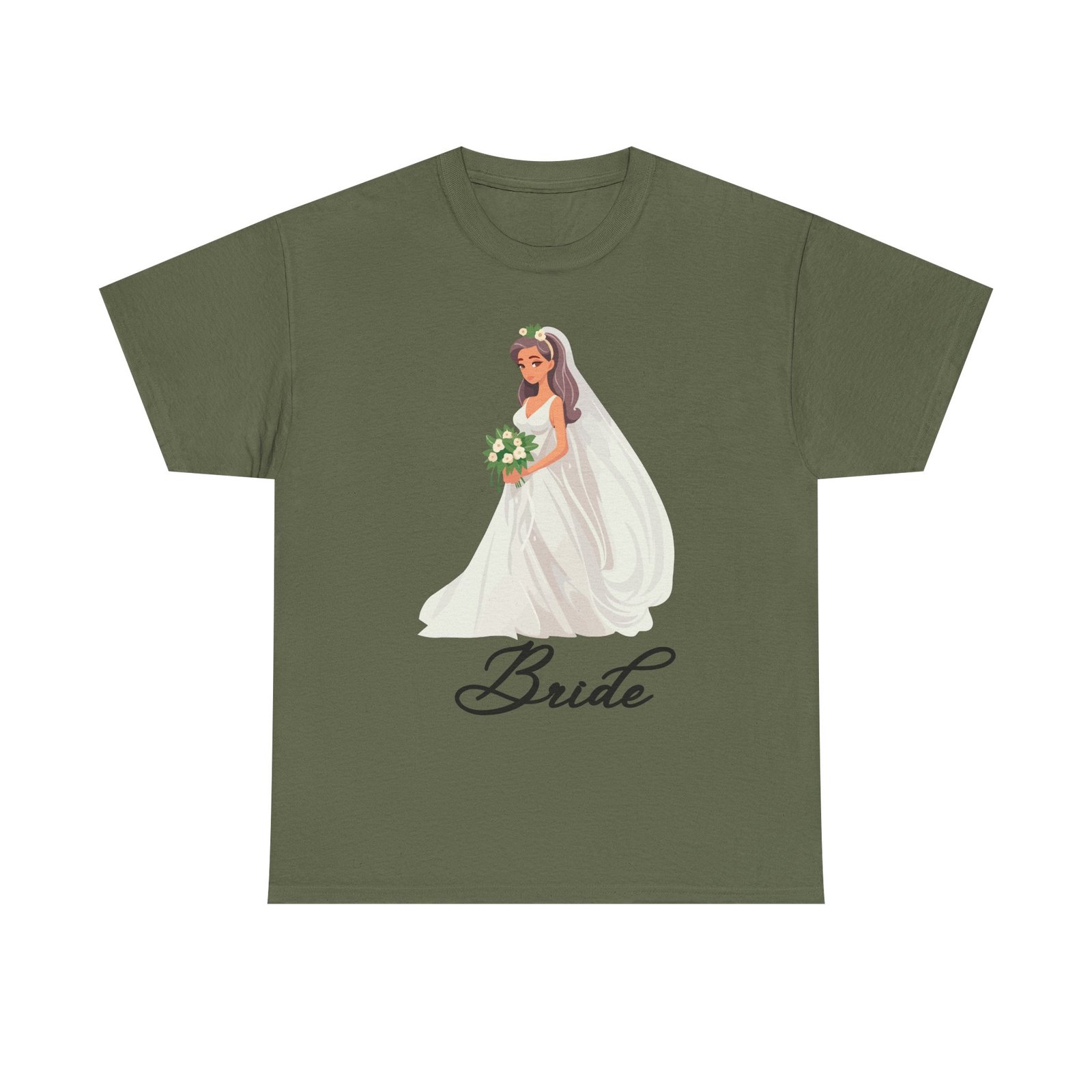 bride sketch unisex heavy cotton tee perfect for weddings, bridal showers, bachelorette parties, engagements, and gifts