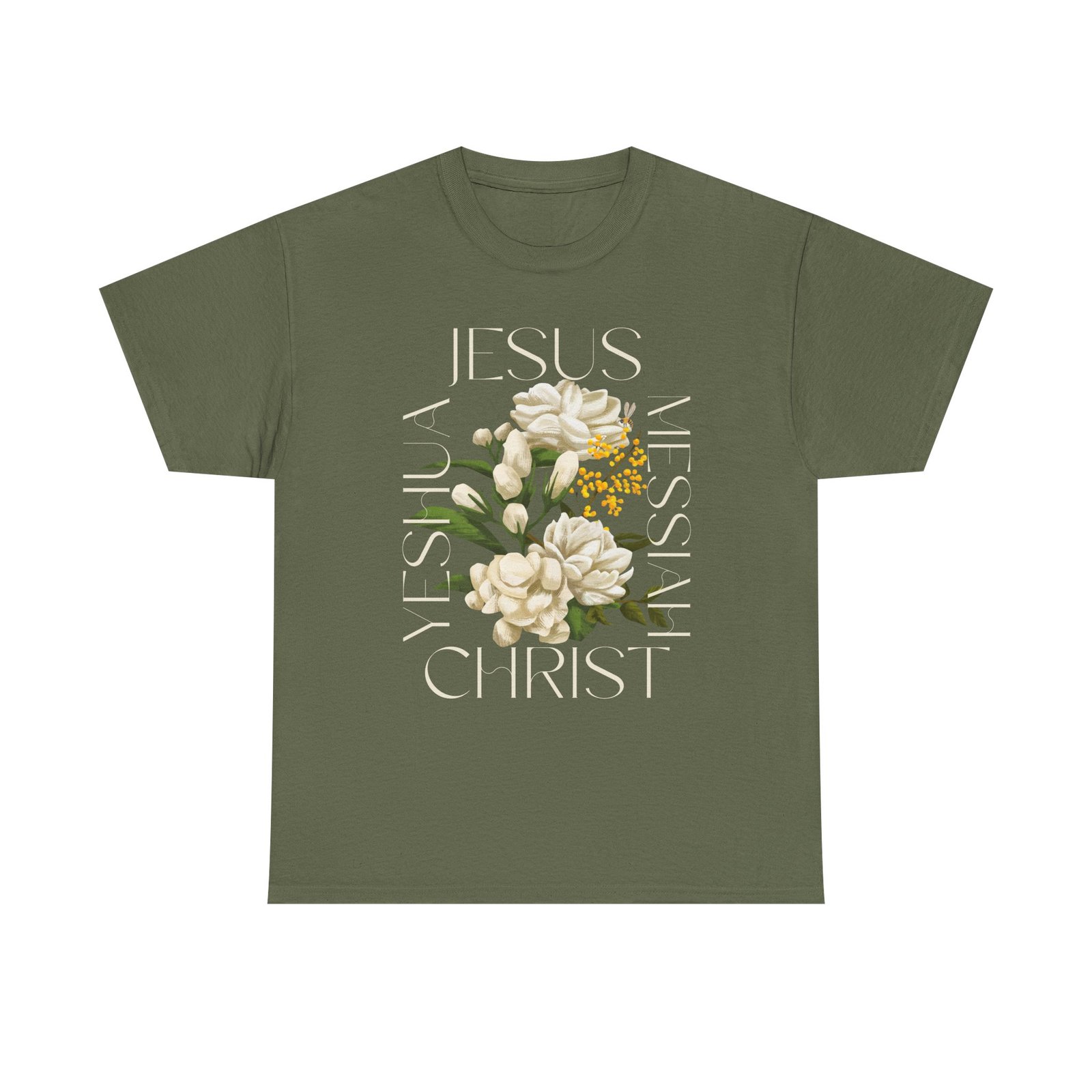 floral jesus christ tee, spiritual t shirt, inspirational unisex cotton shirt, gift for believers, christian apparel