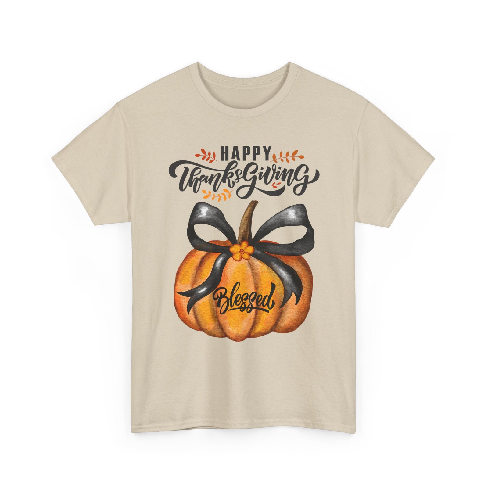 thanksgiving pumpkin tee happy thanksgiving, blessed shirt, fall apparel, unisex cotton tee, holiday gift