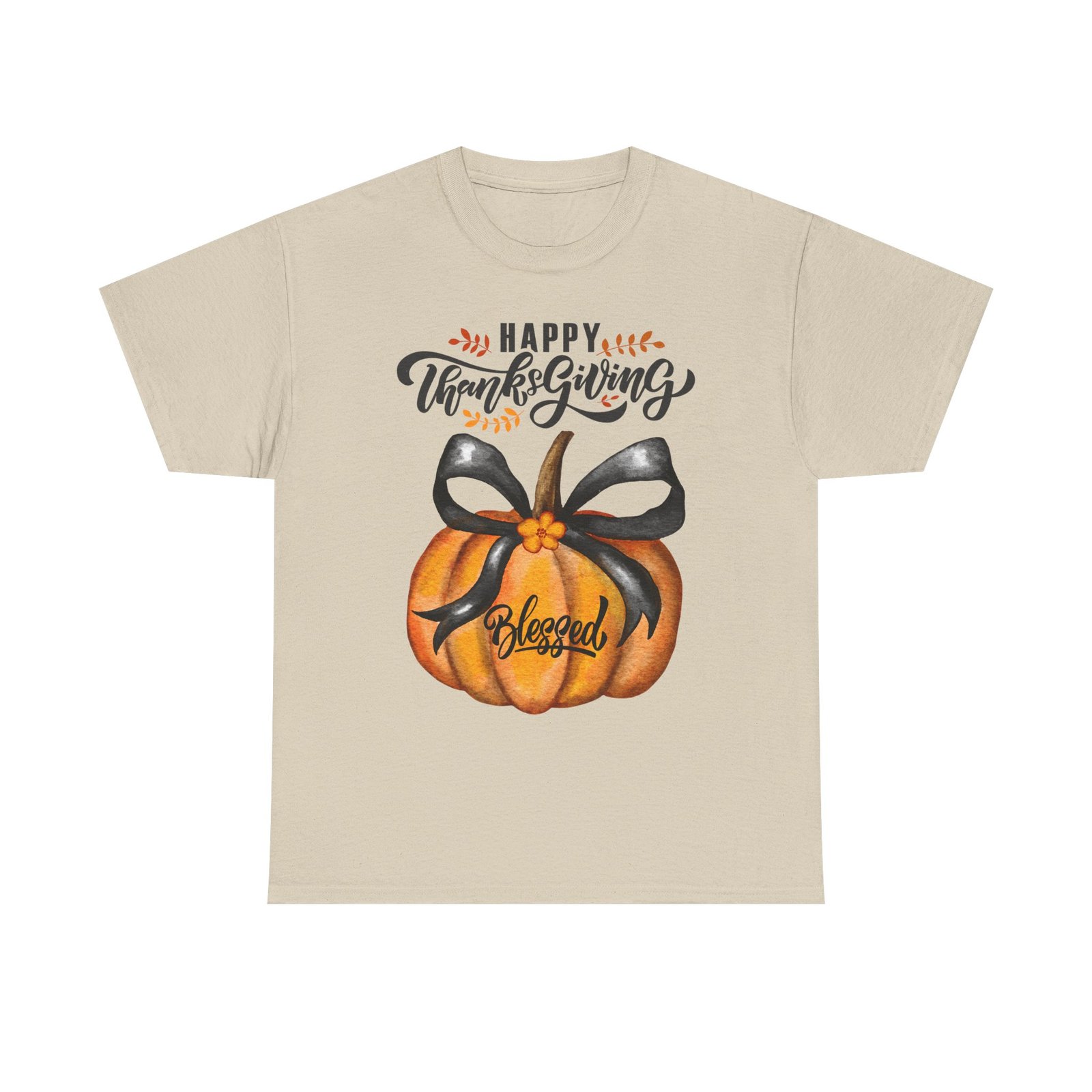 thanksgiving pumpkin tee happy thanksgiving, blessed shirt, fall apparel, unisex cotton tee, holiday gift