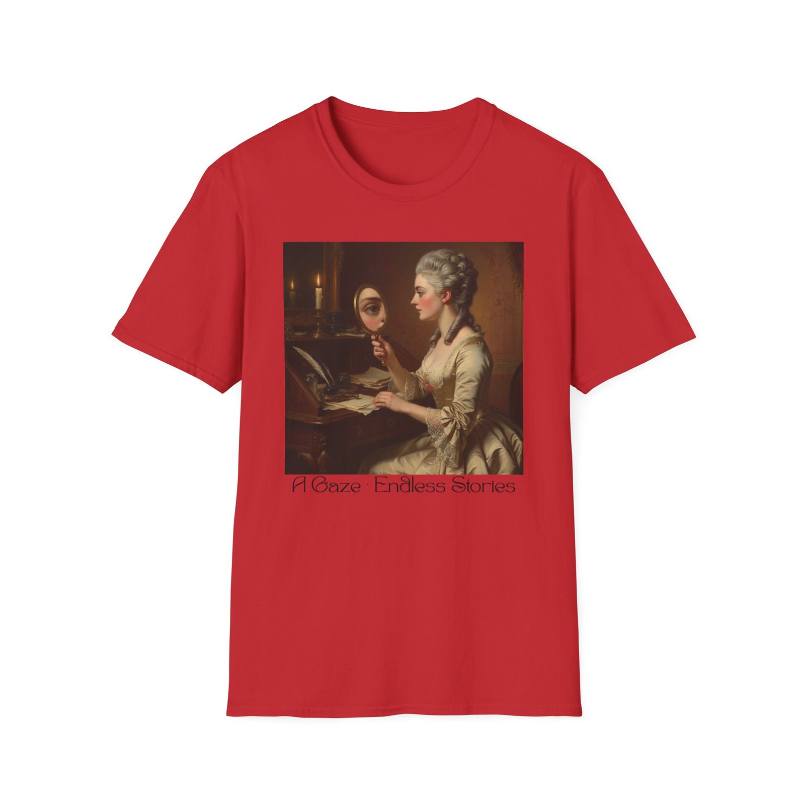 artistic vintage t shirt with 'endless reflections' design, perfect for art lovers, gifts, casual wear, museum visits, art class