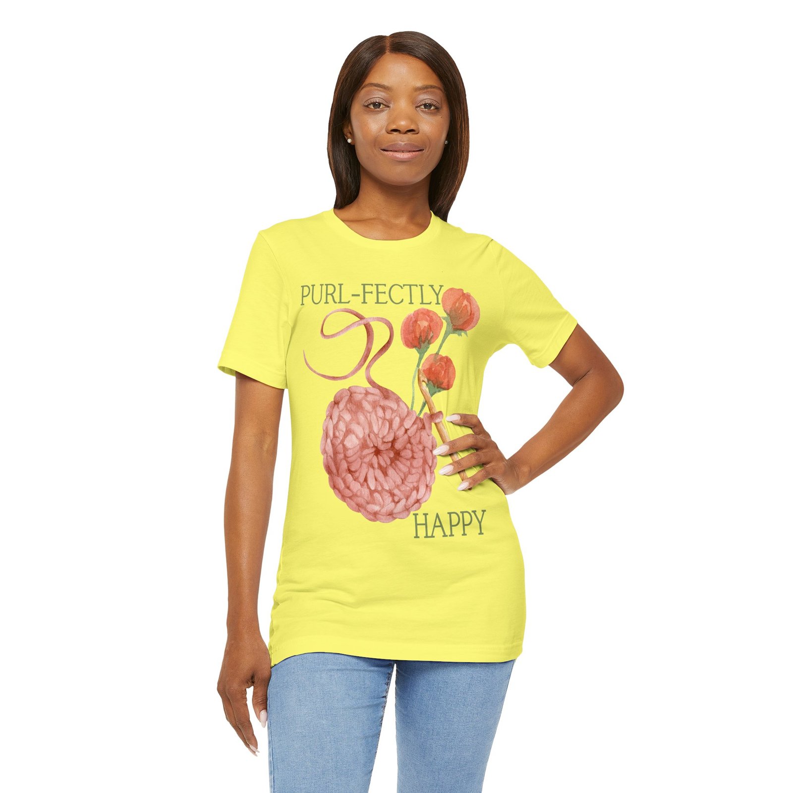 Purl-fectly Happy Crafting Joy Tee -Unisex Short Sleeve Shirt - Image 53