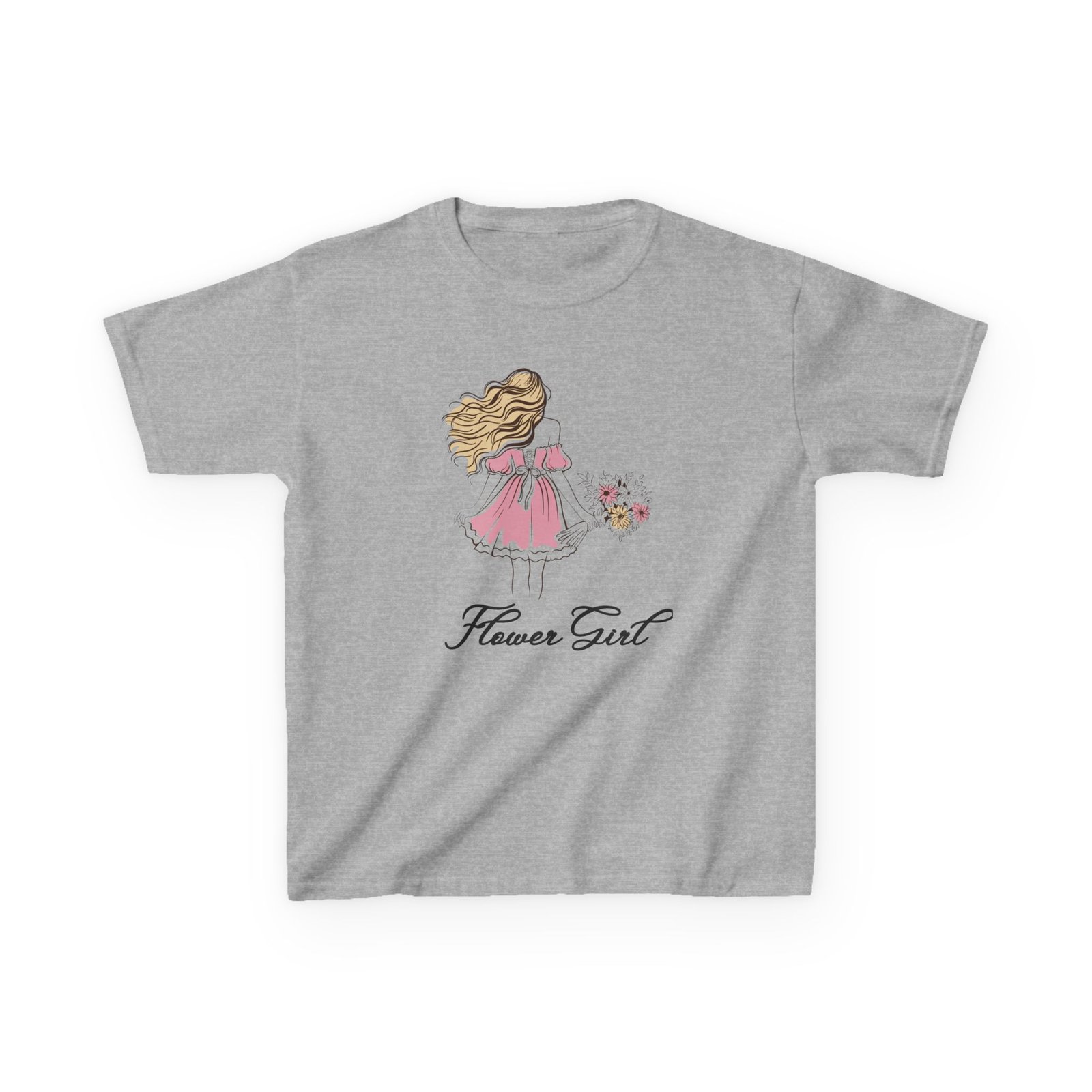 flower girl kids tee, cute kids t shirt, children's wedding outfit, floral graphic tee, birthday gift for girls, summer apparel