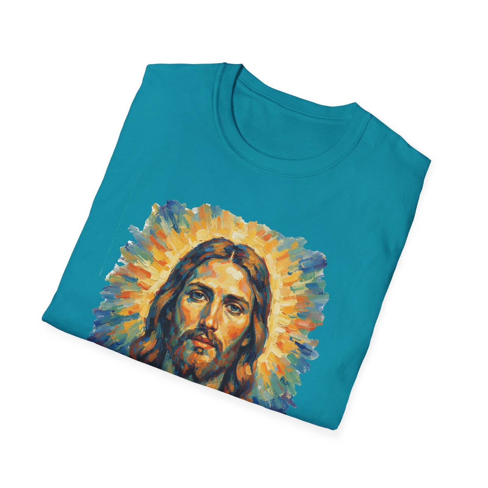 jesus christ graphic tee, unisex softstyle t shirt, faith apparel, inspirational gift, religious top