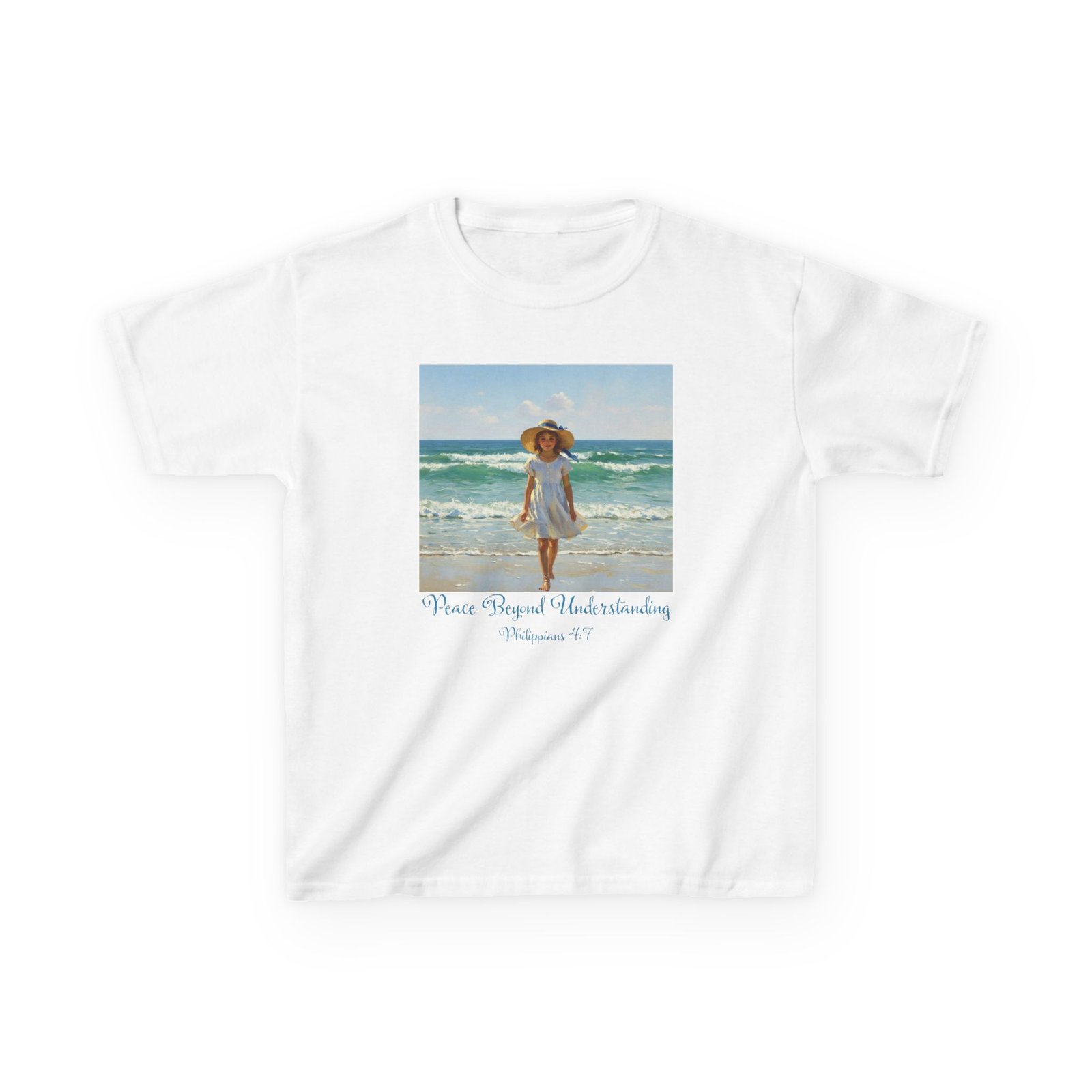 whimsical girl at the beach fun kids tee, summer shirt, beach day tee, vacation outfit, cute kids clothing