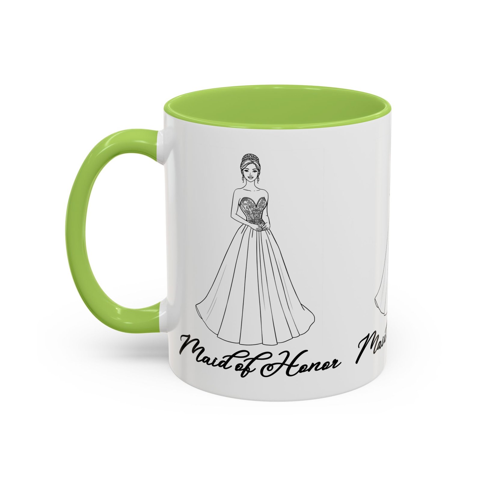 maid of honor coffee mug, bridal party gift, wedding celebration mug, customizable maid of honor cup, cute coffee lover gift