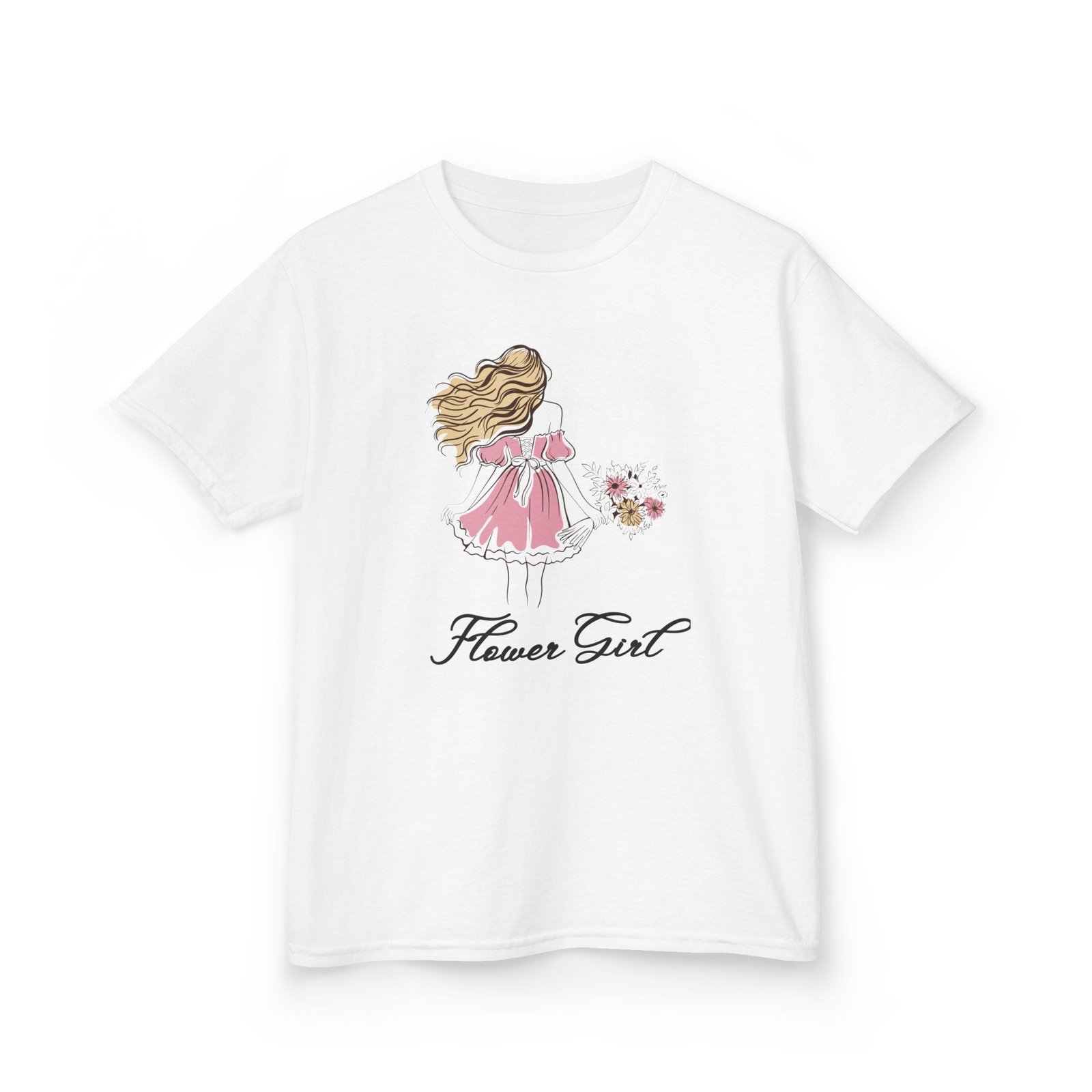 flower girl kids tee, cute kids t shirt, children's wedding outfit, floral graphic tee, birthday gift for girls, summer apparel