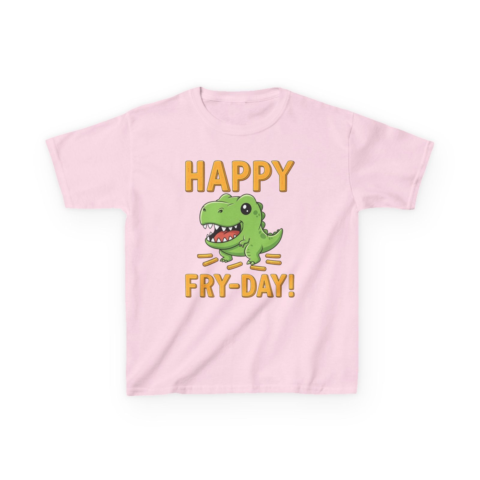 happy fry day kids tee, fun dinosaur t shirt, kids cotton shirt, birthday gift, everyday wear, summer fun, playful tee