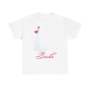 bride unisex heavy cotton tee, wedding gift, bridal party shirt, engagement party top, bride t shirt, bridal shower attire