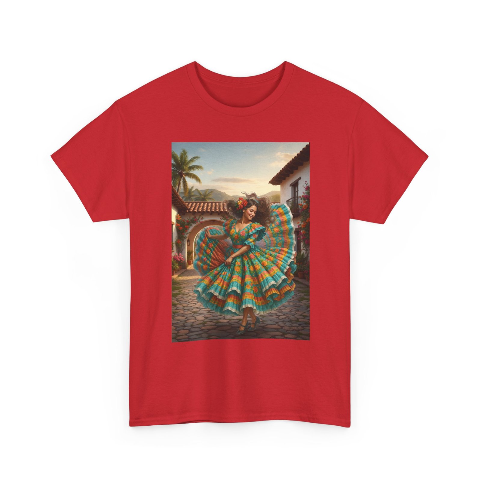 folklórico dancer vibrant graphic tee perfect for festivals, casual outings, gifts, dance lovers, unisex fashion
