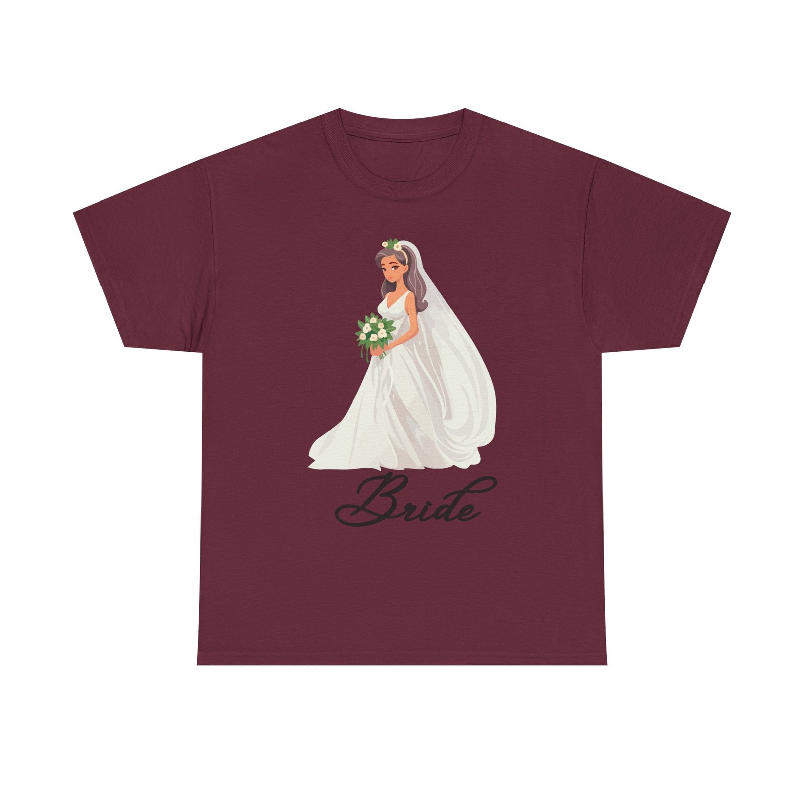 bride sketch unisex heavy cotton tee perfect for weddings, bridal showers, bachelorette parties, engagements, and gifts