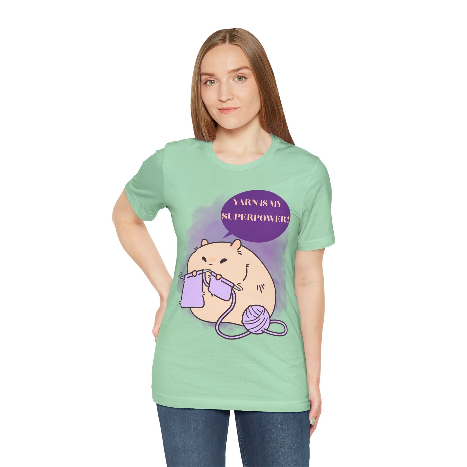 Yarn is my superpower! Crafty Knitting Superpower Tee for Crafters - Image 51
