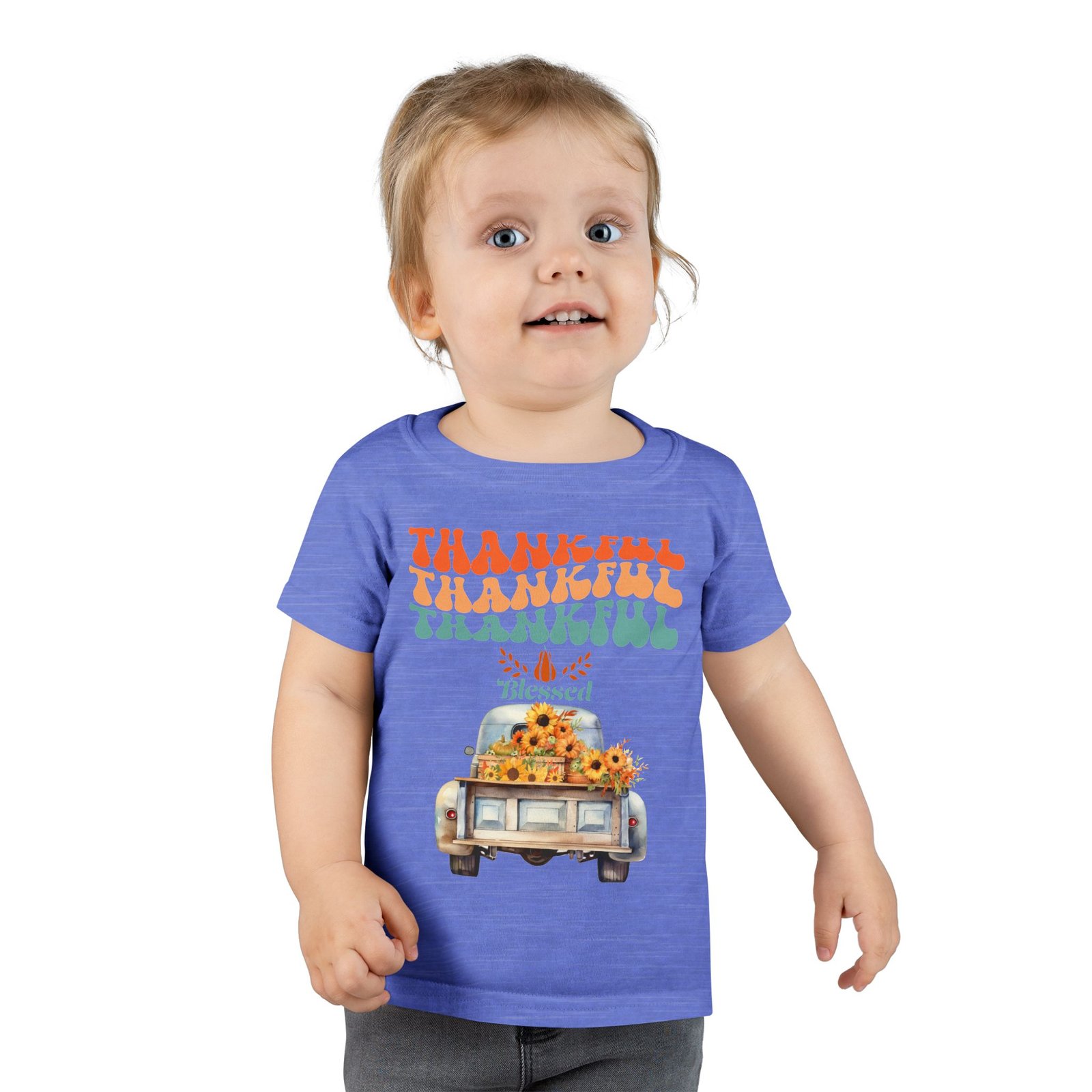 toddler t shirt thankful vintage car design, cute autumn apparel, fall celebration shirt, kids gratitude tee, gifts for thanksgiving