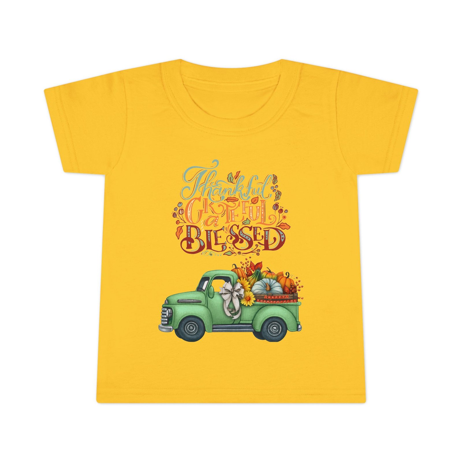 toddler t shirt "grateful & blessed" vintage truck design, fall apparel, holiday gift for kids, autumn fashion, baby shower gift