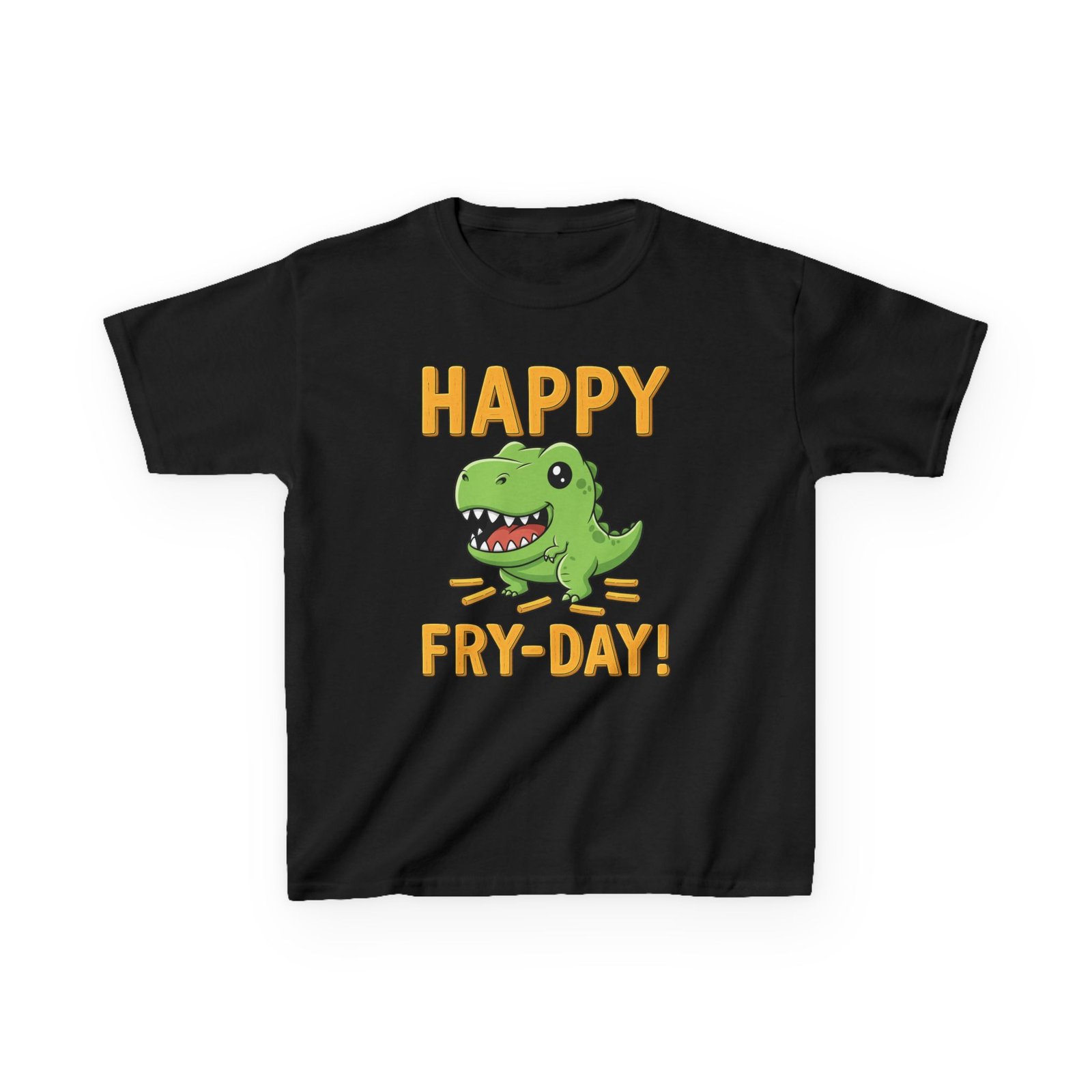 happy fry day kids tee, fun dinosaur t shirt, kids cotton shirt, birthday gift, everyday wear, summer fun, playful tee