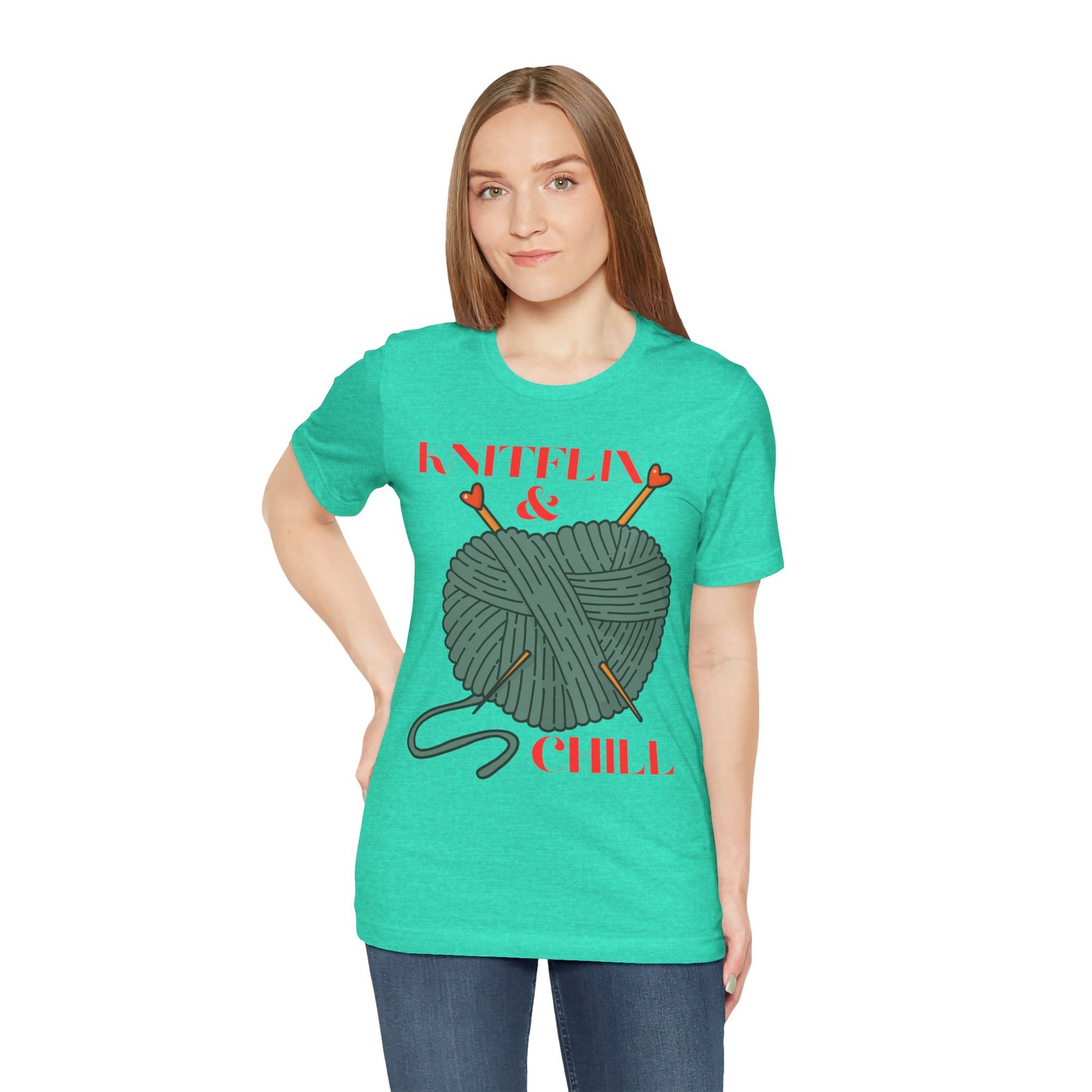 Knitflix & Chill Tee for Craft Lovers - Image 43