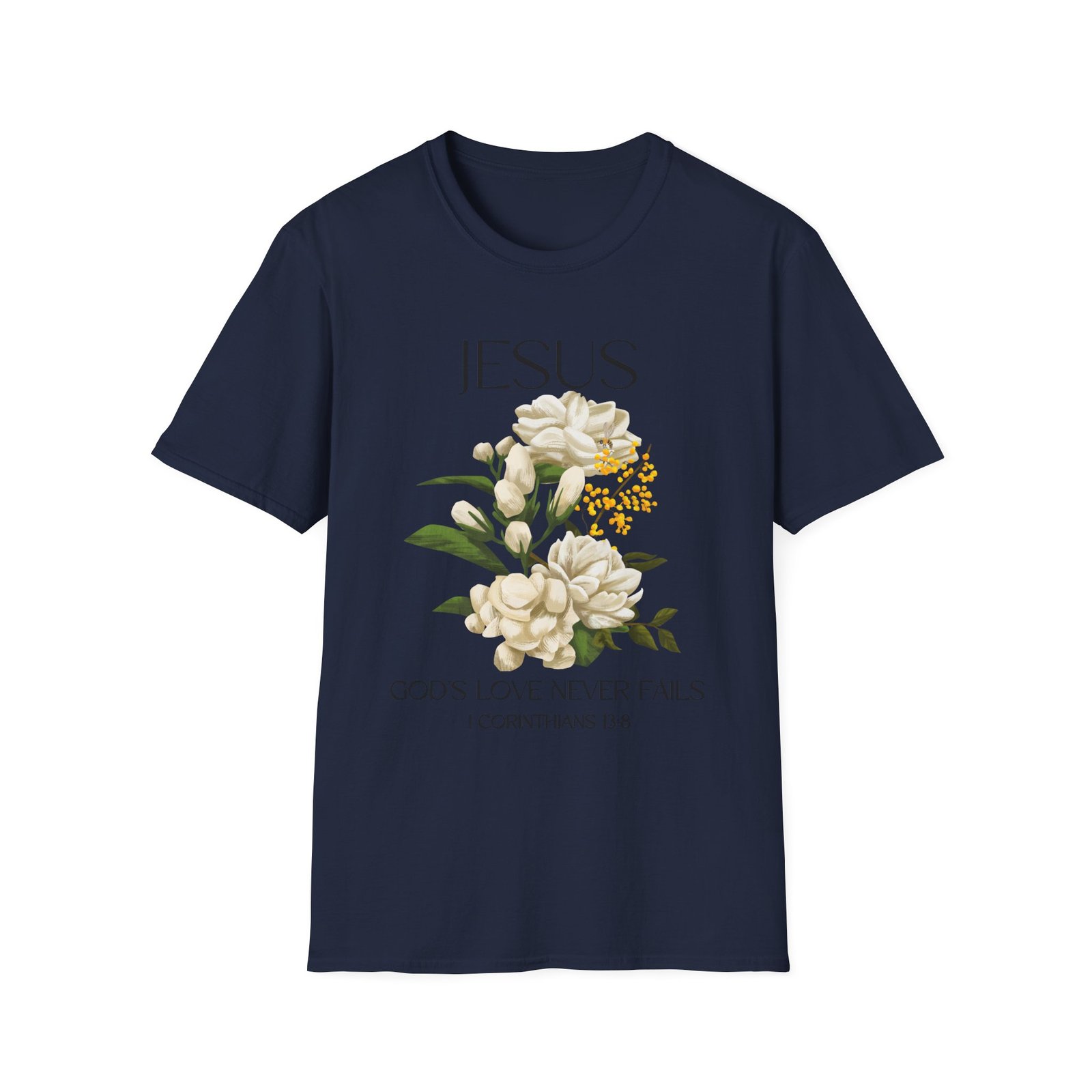 jesus floral faith t shirt christian graphic tee, inspirational gift, religious apparel, casualwear, unisex