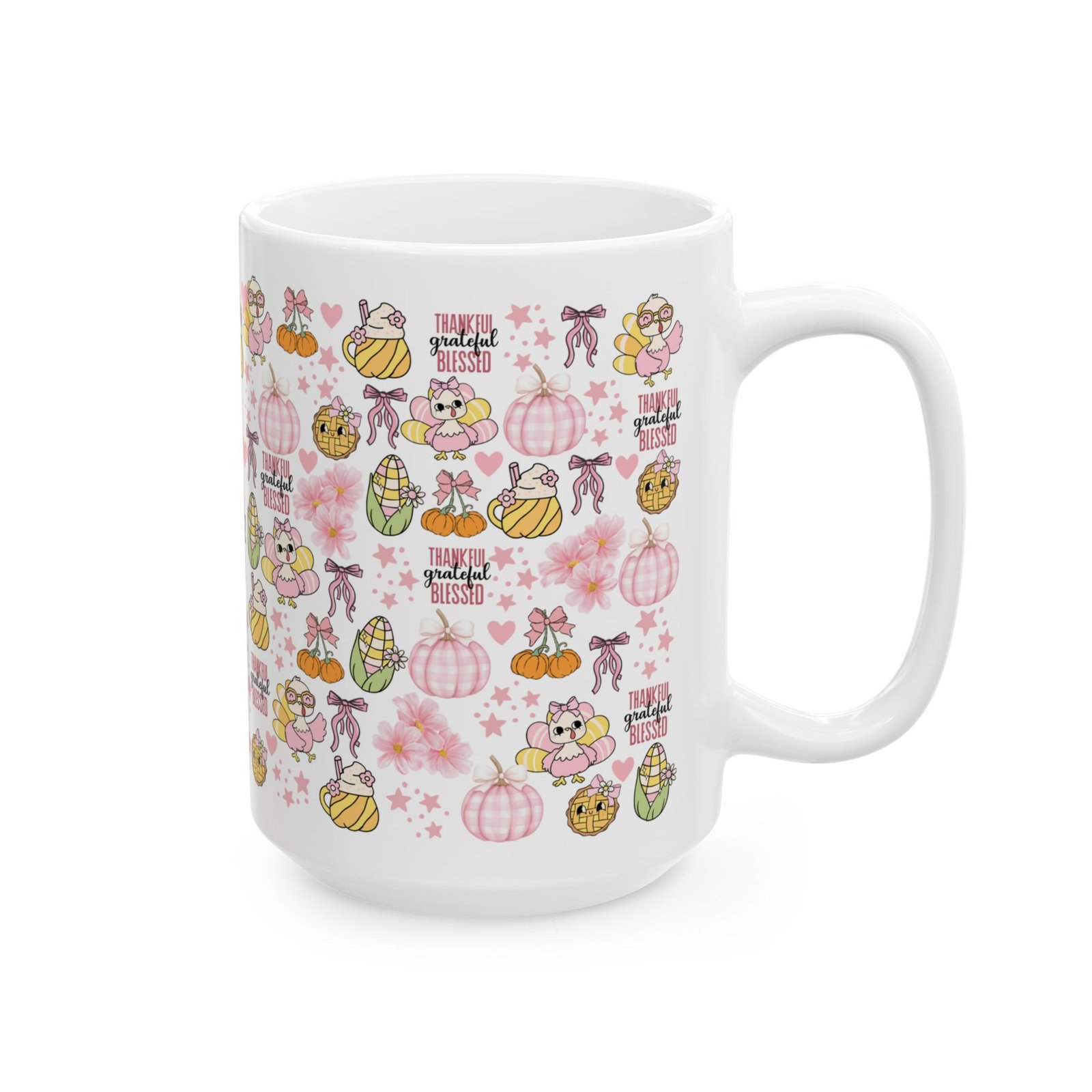 Thankful,Grateful and Blessed Ceramic Mug - Perfect for Fall Celebrations - Image 4