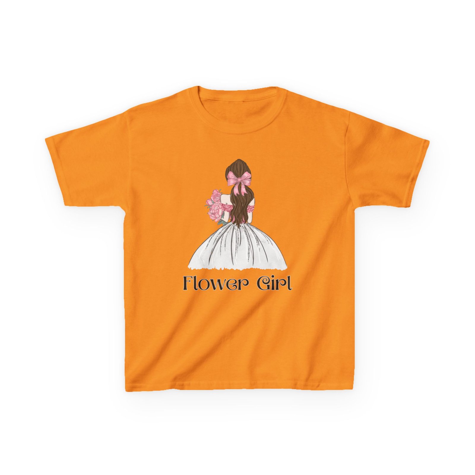 flower girl tee kids adorable cotton t shirt for weddings, birthday parties, flower girls, special occasions, stylish kids wear