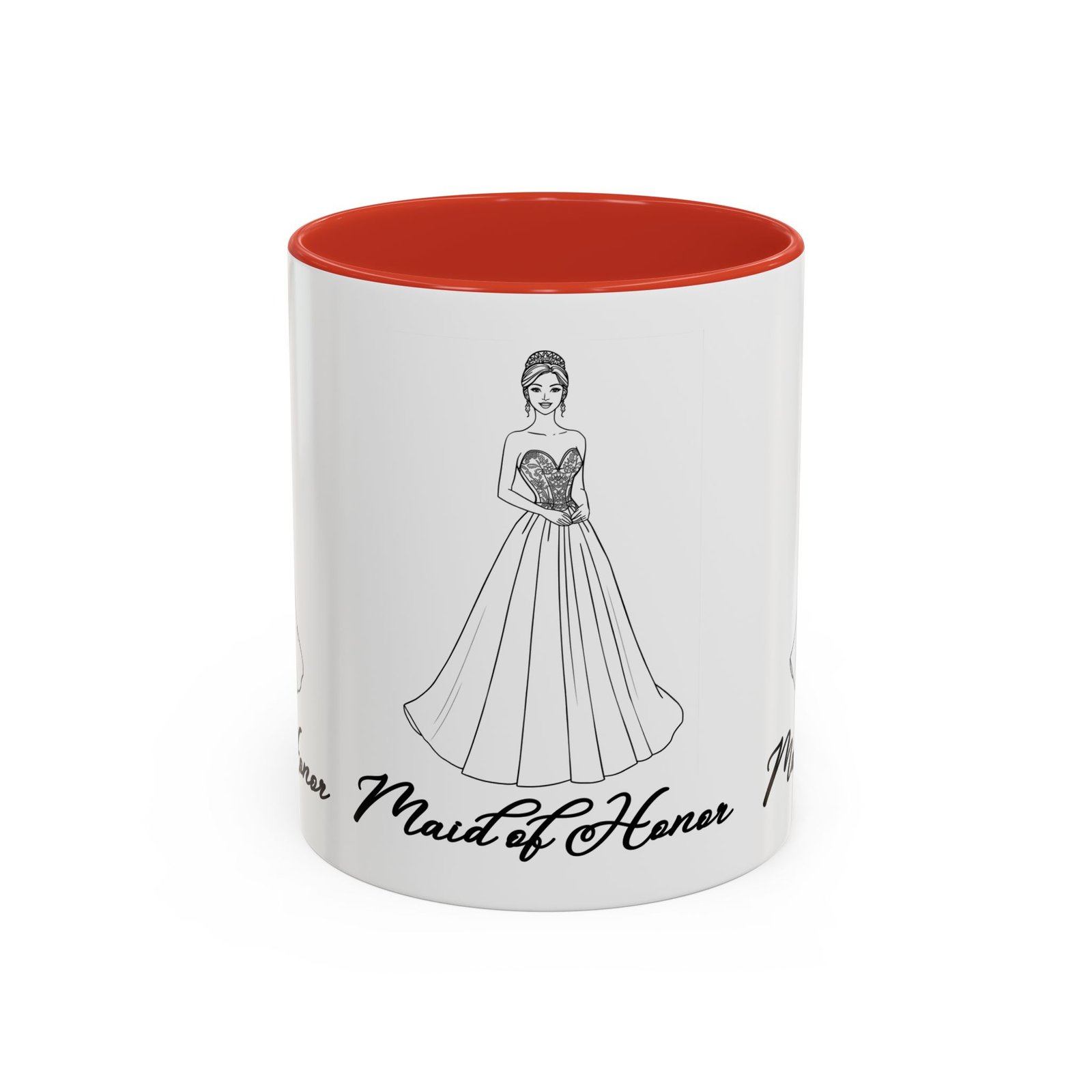 maid of honor coffee mug, bridal party gift, wedding celebration mug, customizable maid of honor cup, cute coffee lover gift