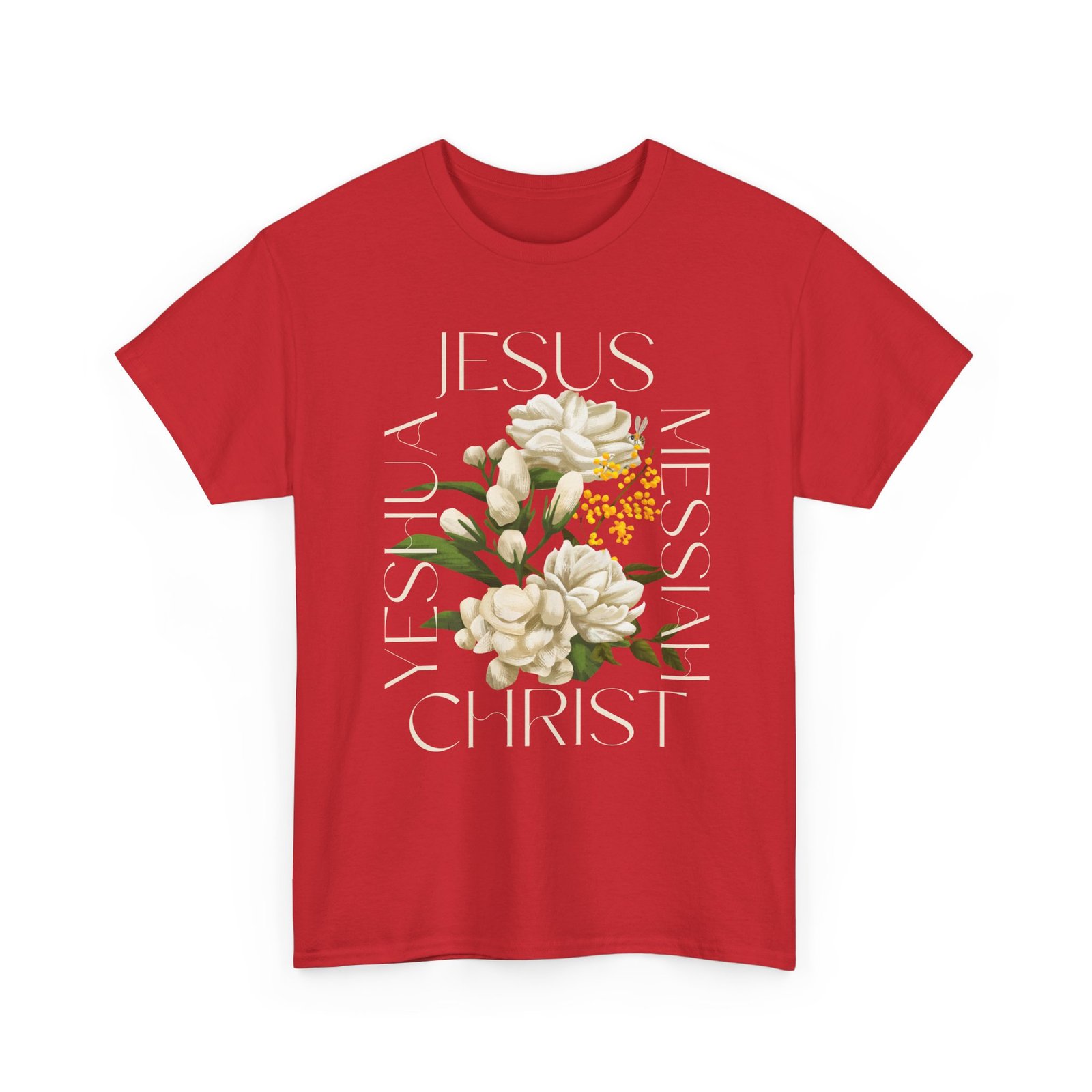 floral jesus christ tee, spiritual t shirt, inspirational unisex cotton shirt, gift for believers, christian apparel