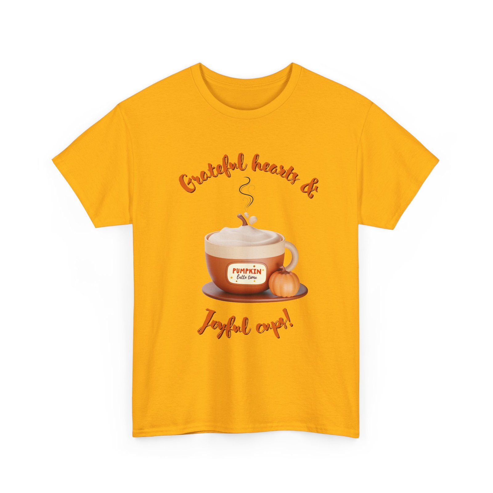 happy thanksgiving grateful hearts & joyful cups unisex tee, cozy fall t shirt, thanksgiving gift, coffee lover apparel, autumn fashion