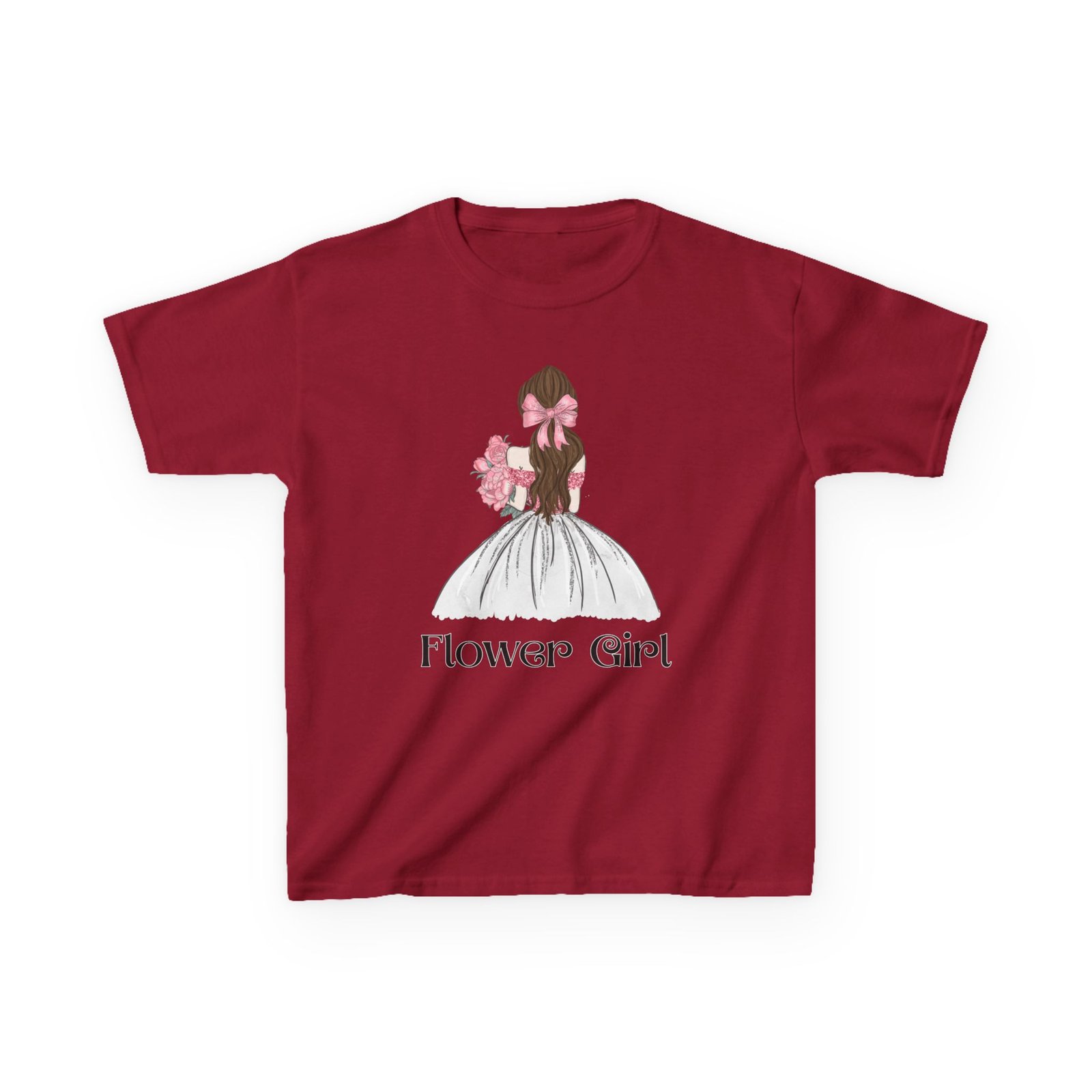flower girl tee kids adorable cotton t shirt for weddings, birthday parties, flower girls, special occasions, stylish kids wear