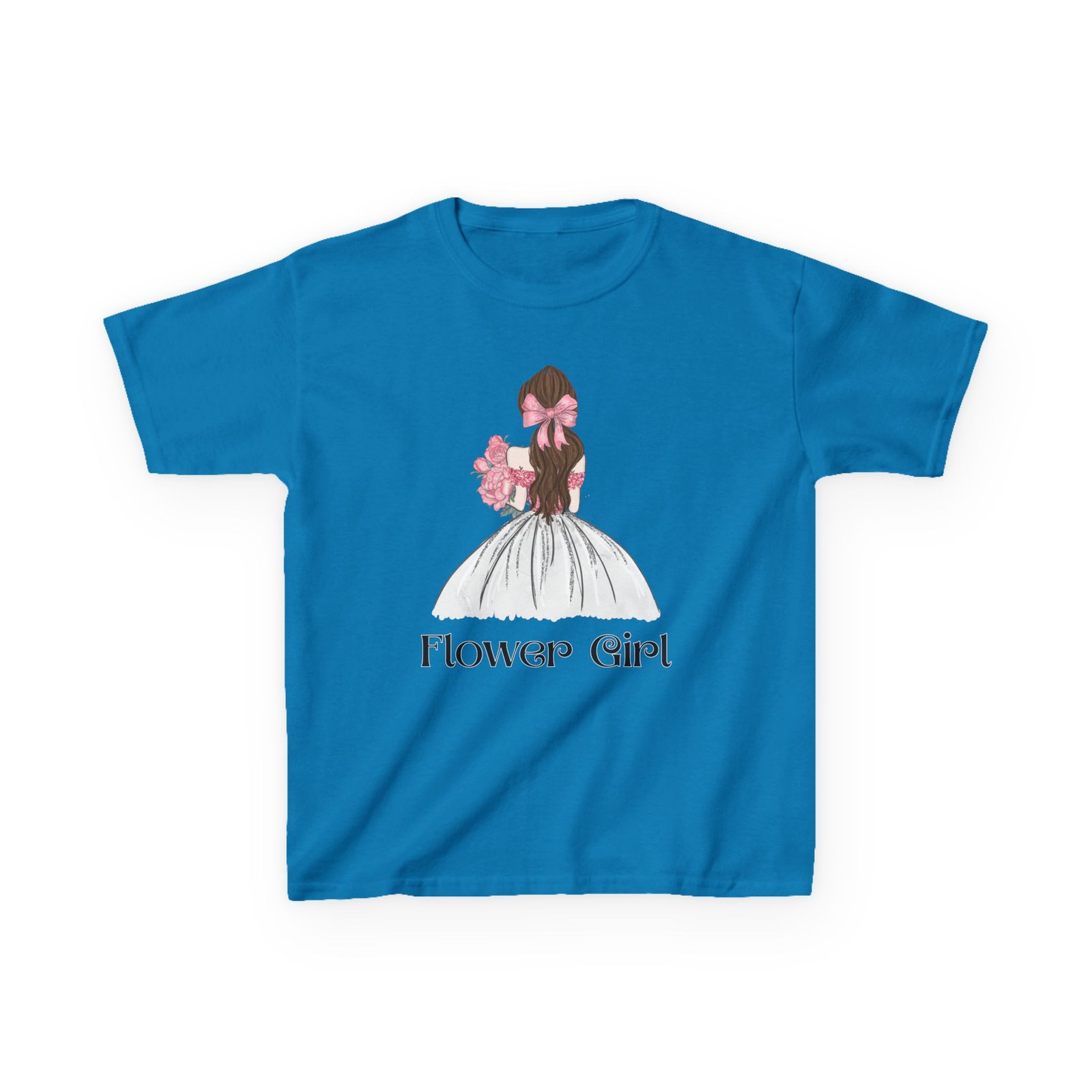 flower girl tee kids adorable cotton t shirt for weddings, birthday parties, flower girls, special occasions, stylish kids wear