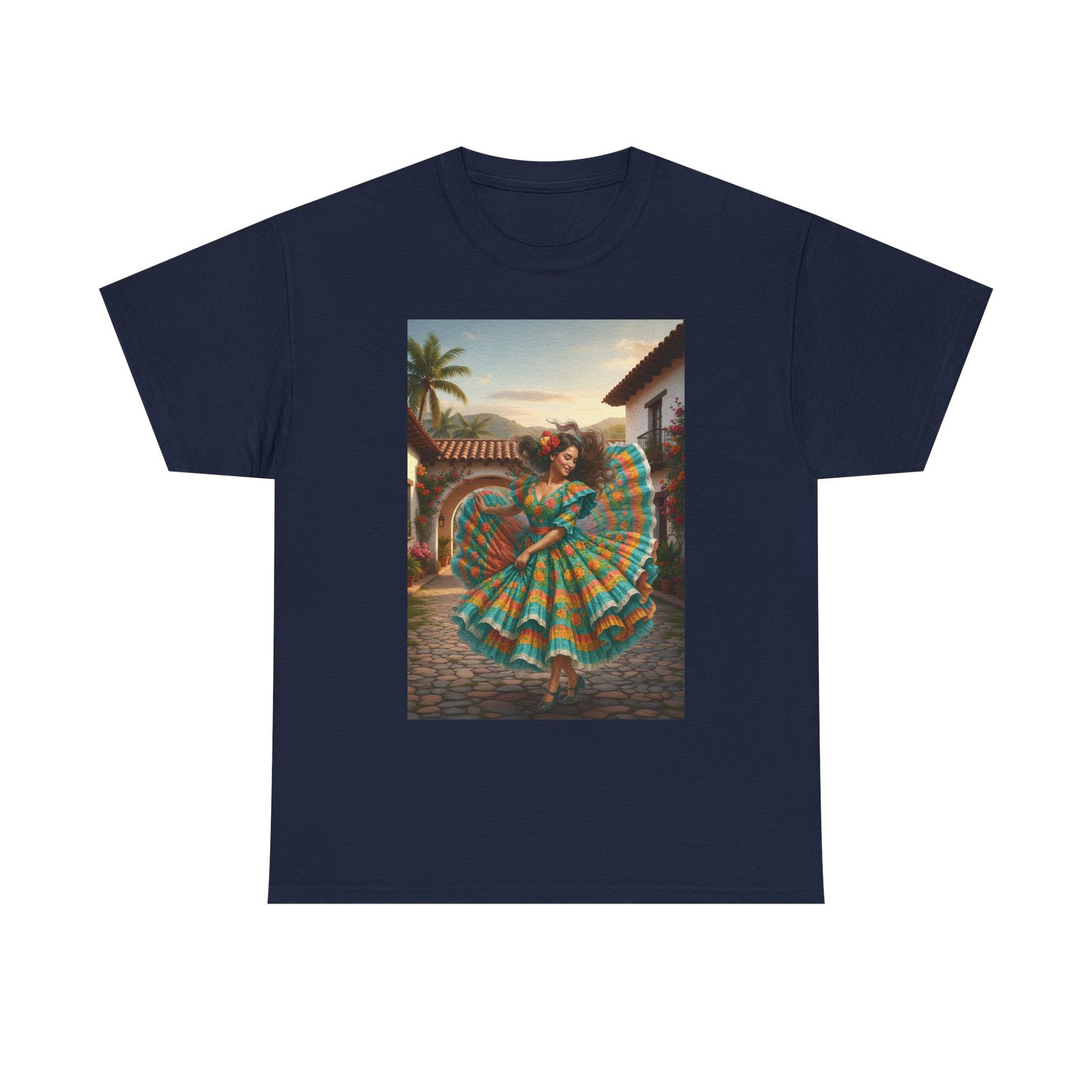 folklórico dancer vibrant graphic tee perfect for festivals, casual outings, gifts, dance lovers, unisex fashion