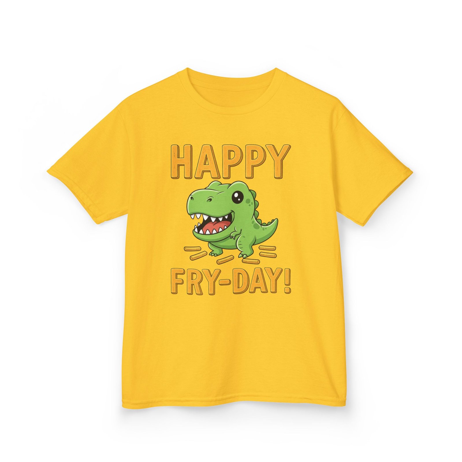 happy fry day kids tee, fun dinosaur t shirt, kids cotton shirt, birthday gift, everyday wear, summer fun, playful tee