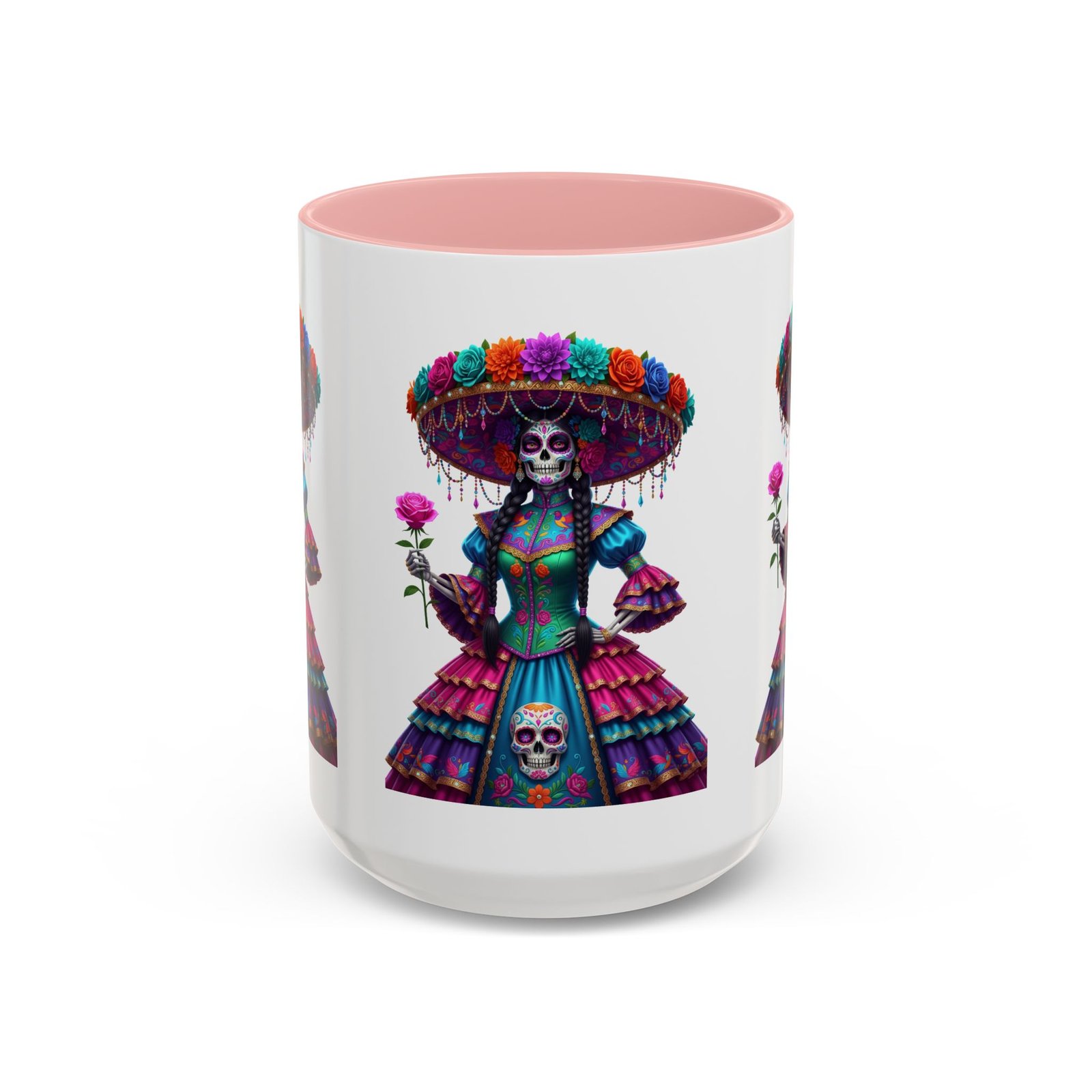 la catrina elegante – día de los muertos inspired artwork, caffeine lover gift, halloween decor, artful drinkware