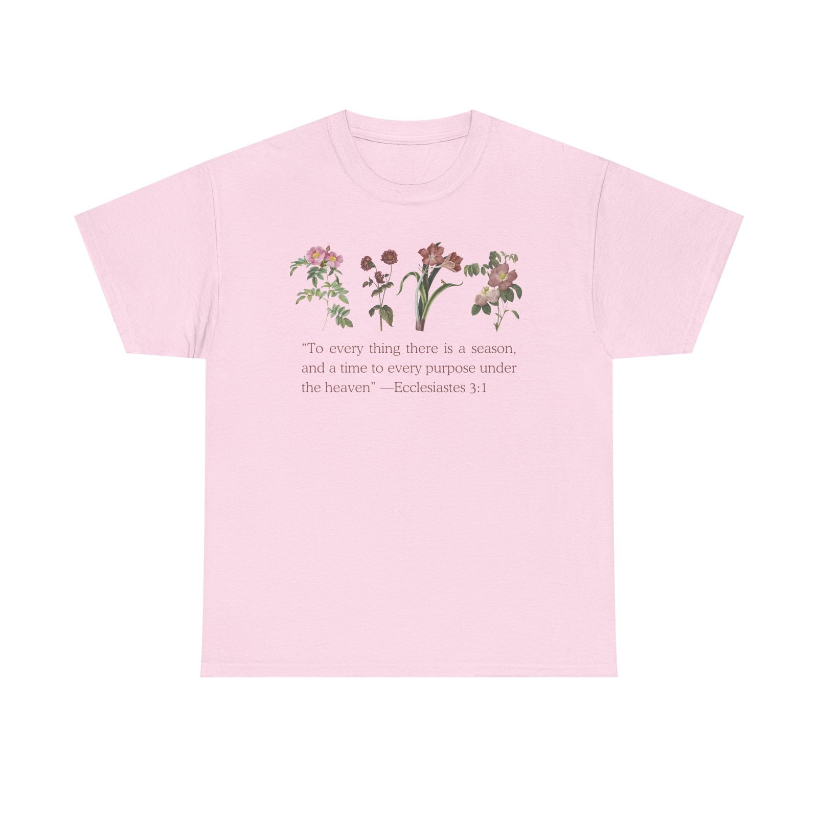 christian biblical inspirational floral quote tee, nature lover gift, eco friendly fashion, casual everyday wear