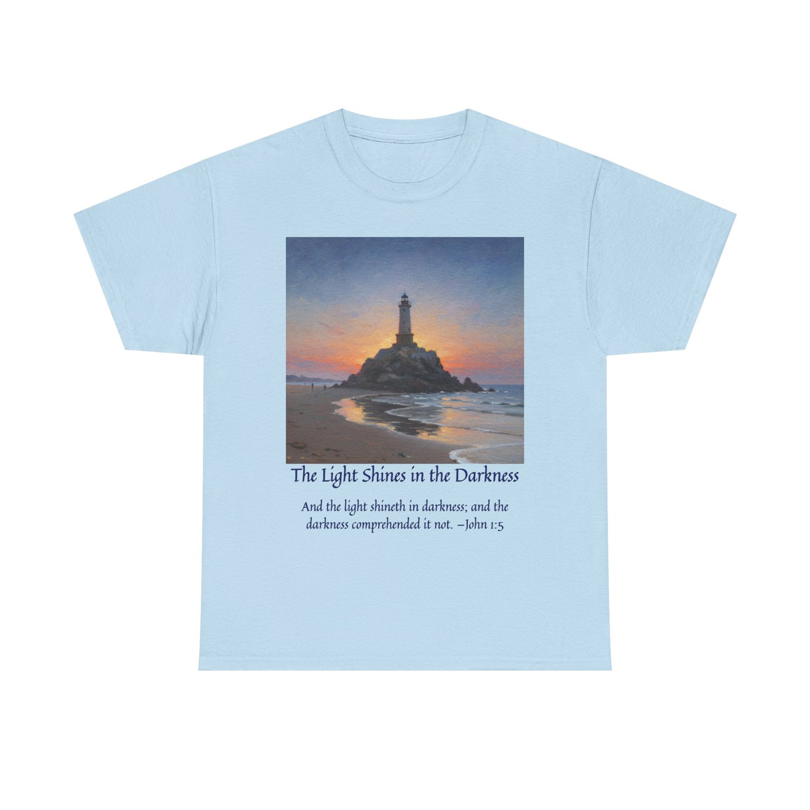 light in darkness unisex cotton tee inspired by impressionist, inspirational shirt, bible verse tee, faith based apparel, perfect gift for all occasions