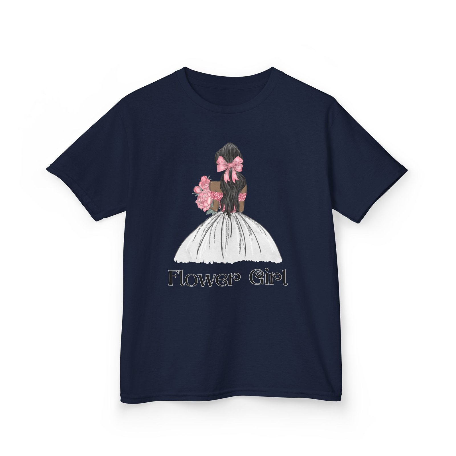 flower girl kids tee, cute floral t shirt for flower girls, wedding apparel, toddler gift, birthday outfit, spring fling top